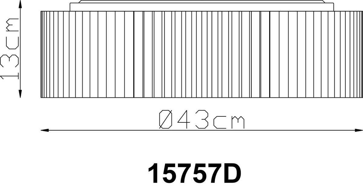 DECKENLEUCHTE 15757D PAGE - Weiss/Naturfarben, Konventionell, Kunststoff/Textil (43/13cm) - Globo