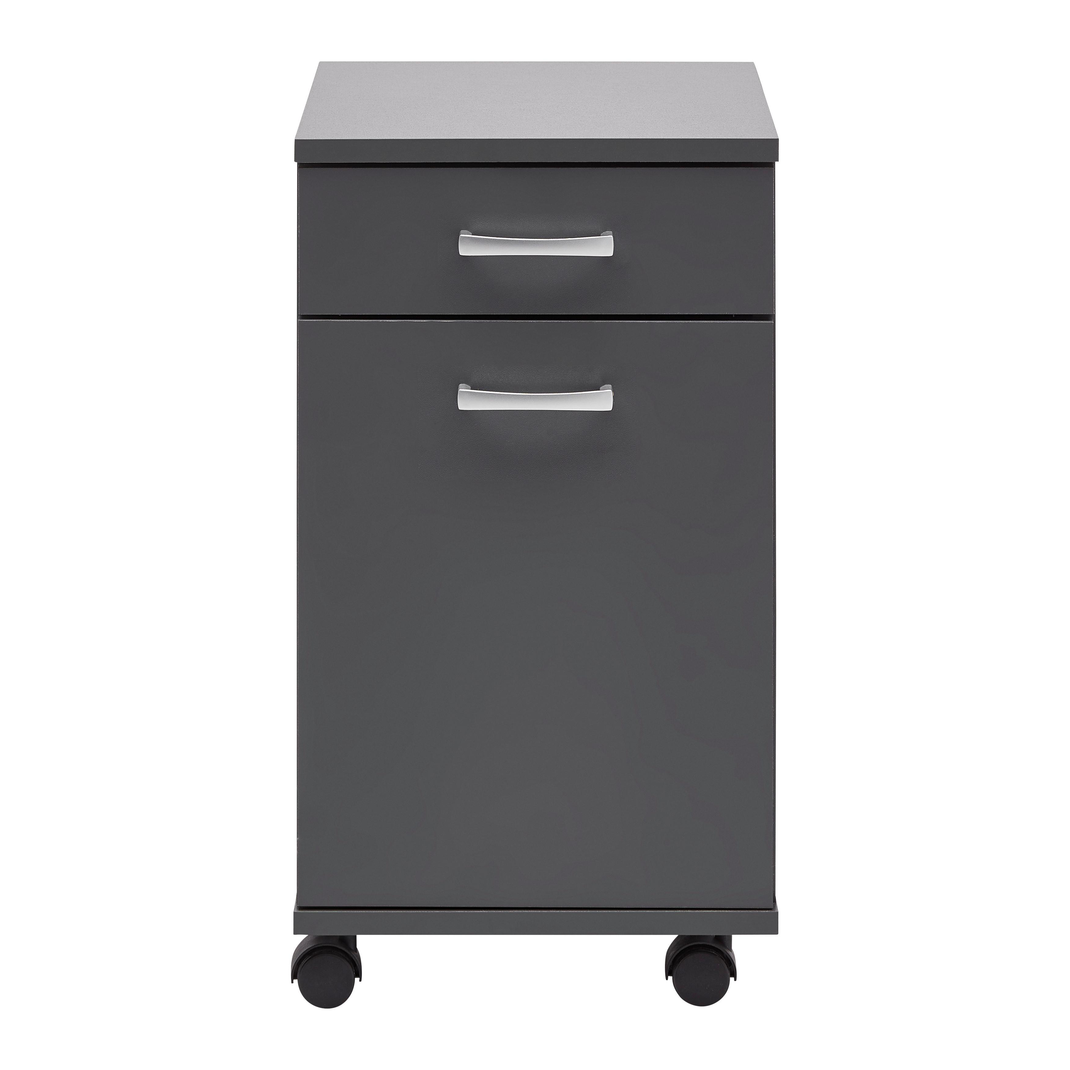 RULLHURTS CAORLE - kromfärg/antracit, Klassisk, trämaterial/plast (33/59/38cm) - Mömax