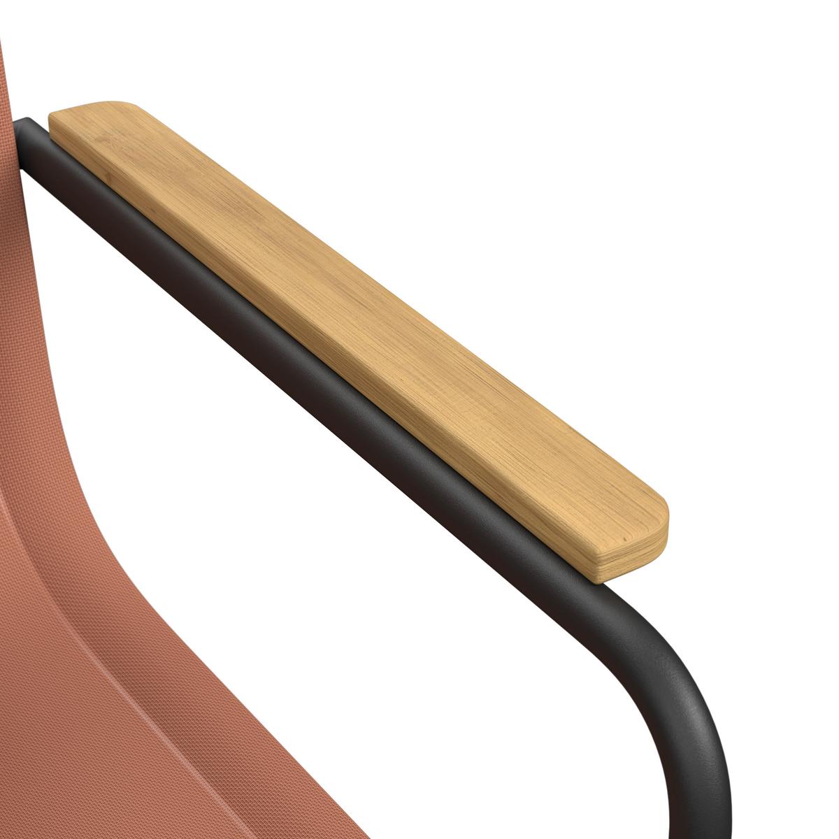 Gartensessel-Set 2-er Daisy Cotta aus Textilene/Metall - Rot/Schwarz, MODERN, Holz/Textil (55,5/95/55cm) - Bessagi Garden