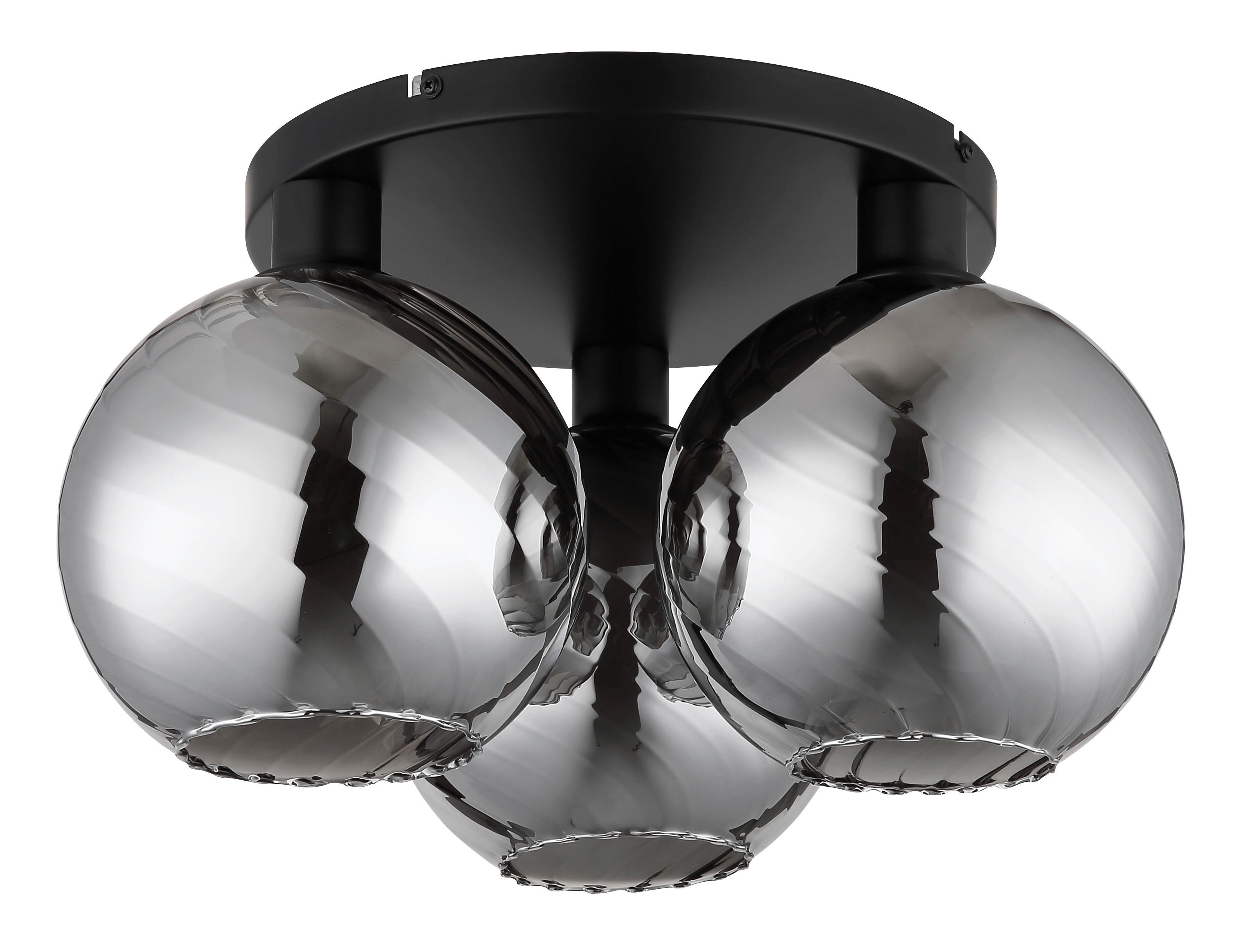DECKENLEUCHTE 60280308 ULF - Weiss/Schwarz, Design, Glas/Metall (46/25cm) - Globo
