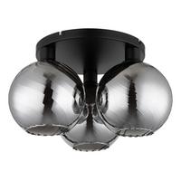 DECKENLEUCHTE 60280308 ULF - Weiss/Schwarz, Design, Glas/Metall (46/25cm) - Globo