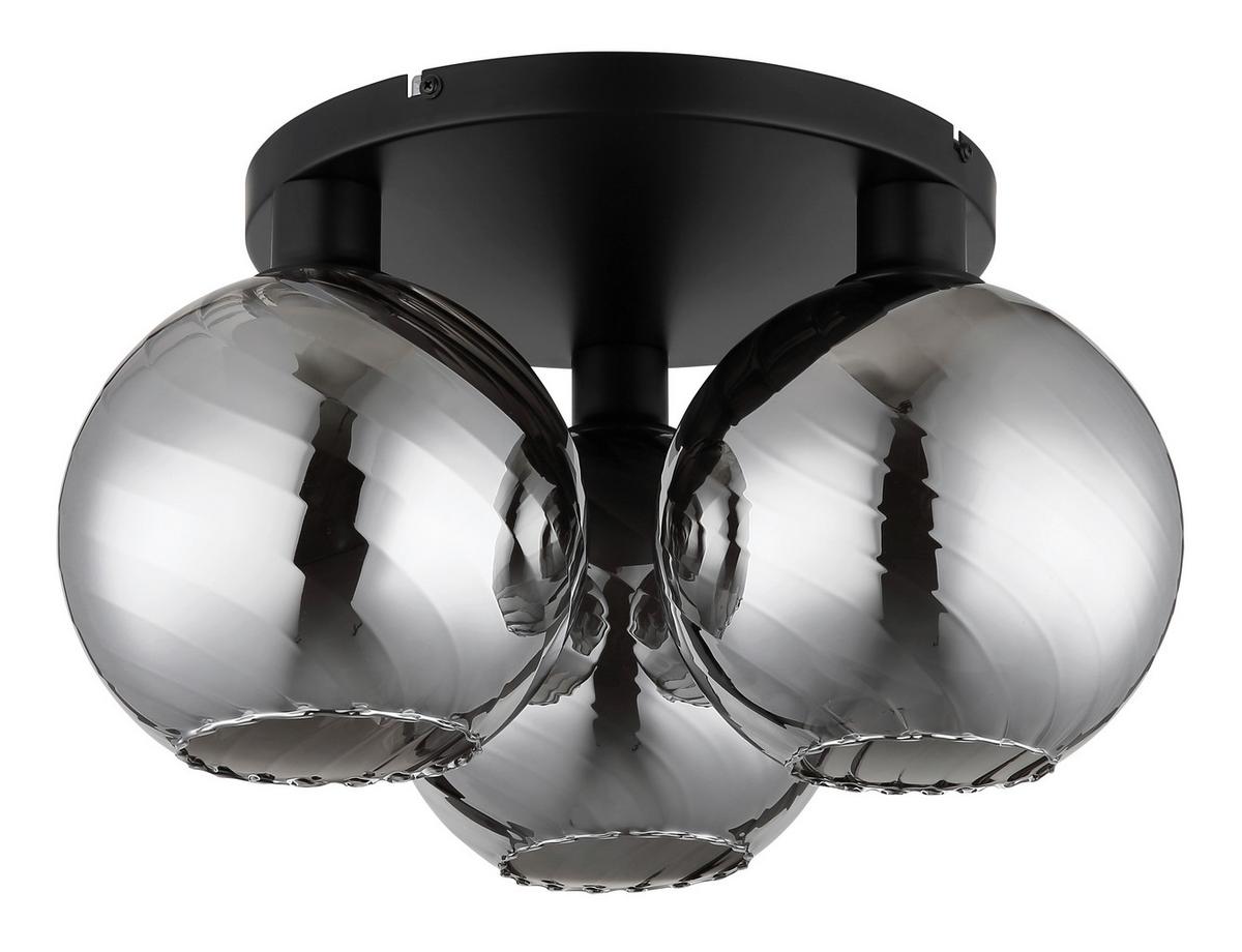 DECKENLEUCHTE 60280308 ULF - Weiss/Schwarz, Design, Glas/Metall (46/25cm) - Globo