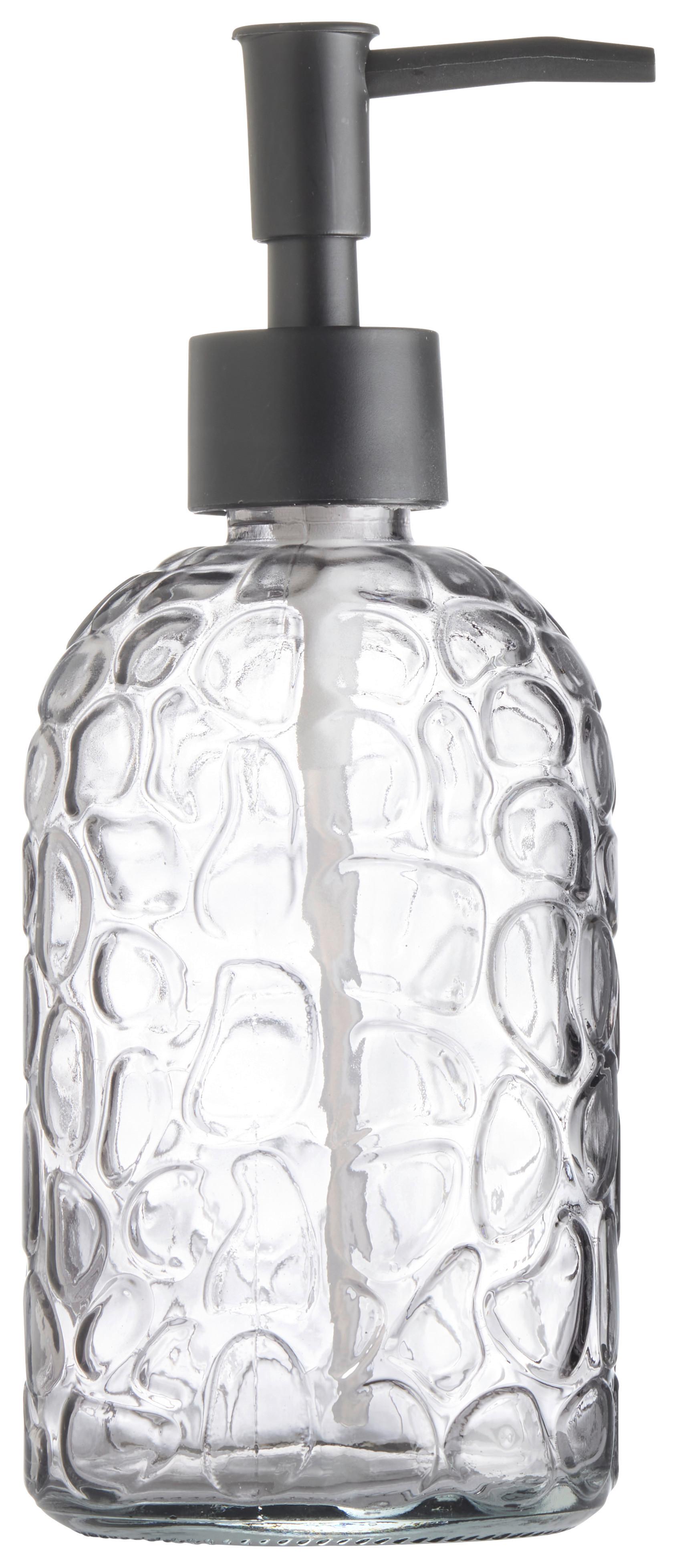 TVÅLPUMP CHARLOTTE - klar/ljusgrå, Klassisk, glas/plast (7,8/19cm) - Mömax