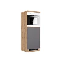 Herdumbauschrank Turin ca. 60x166 cm Grau/Eiche - Eiche Wotan/Grau, Design, Holzwerkstoff (60/166/60cm) - Held