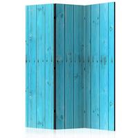 Paravent the blue Boards Hellblau - Hellblau, Basics, Holz/Textil (135/172/3cm) - artgeist