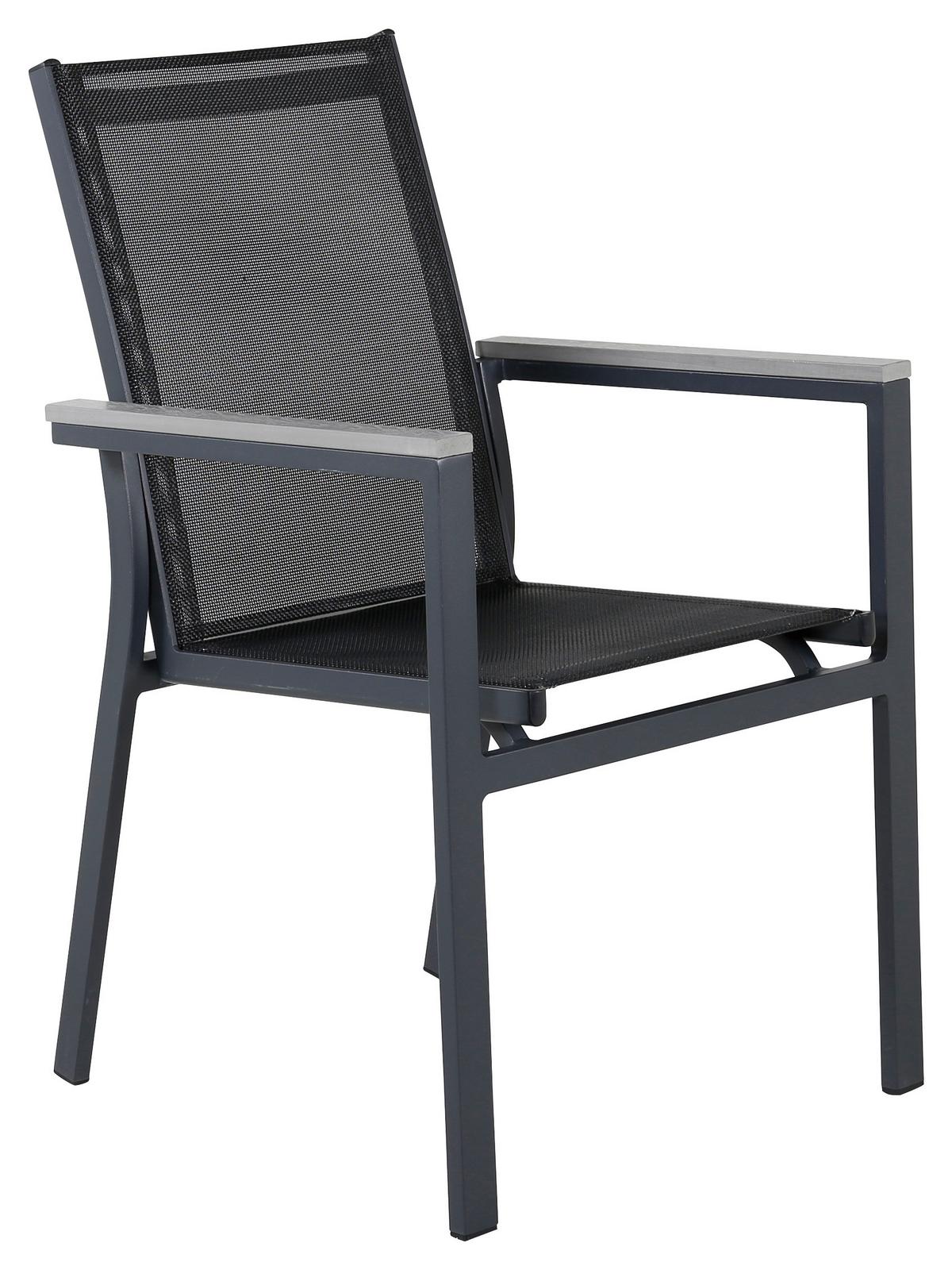 GARTENSTUHL-SET PARMA - Schwarz, KONVENTIONELL, Textil/Metall (57/90/59cm) - Gardenson