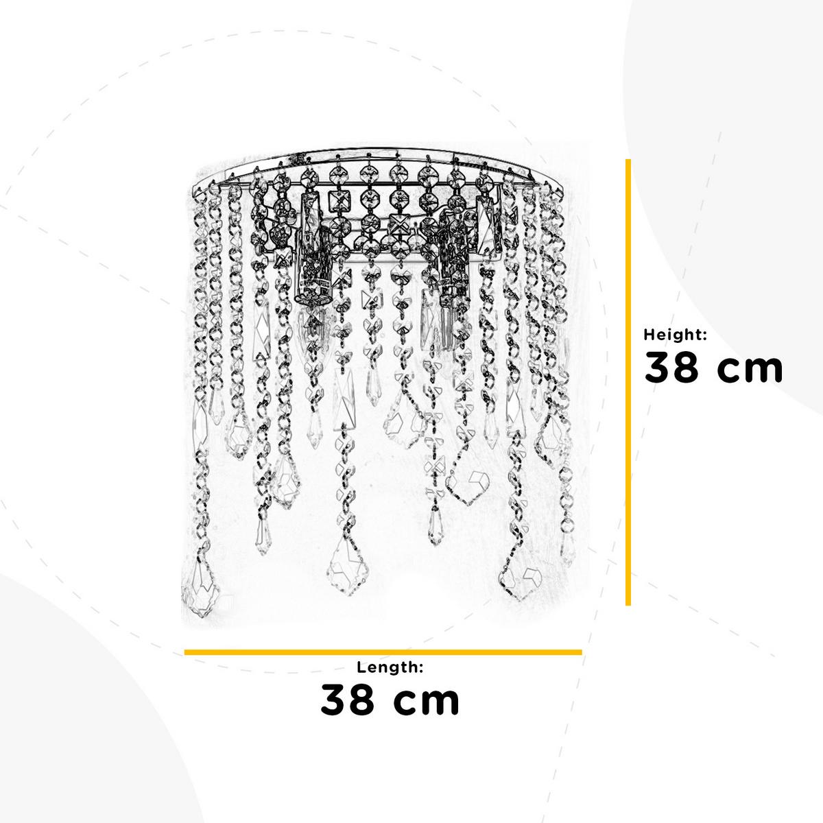 Falilámpa 4762/ap - krómszínű, Konventionell, üveg/fém (38/20cm)