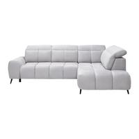 Ecksofa Hellgrau - Hellgrau/Schwarz, Modern, Textil/Metall (275/225cm) - Mömax