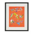 Aquarellbild Birdy I 46x56 cm - Multicolor/Schwarz, MODERN, Glas/Holz (46/56/3cm) - MÖMAX modern living