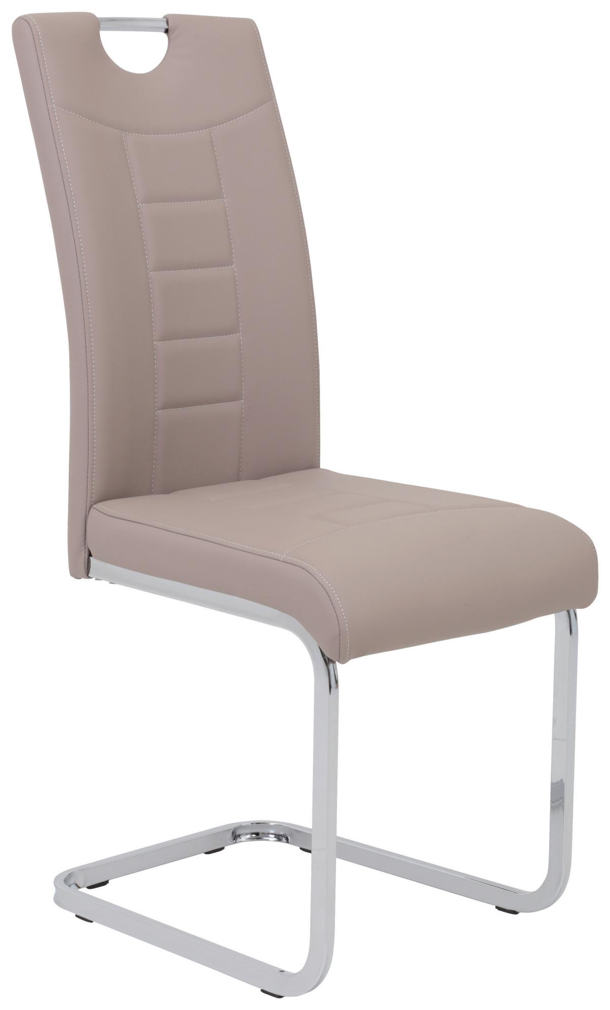 Schwingstuhl 2er-Set Ruby S Cappuccino gepolstert - Chromfarben/Weiß, MODERN, Textil/Metall (44/104/57,5cm) - MID.YOU