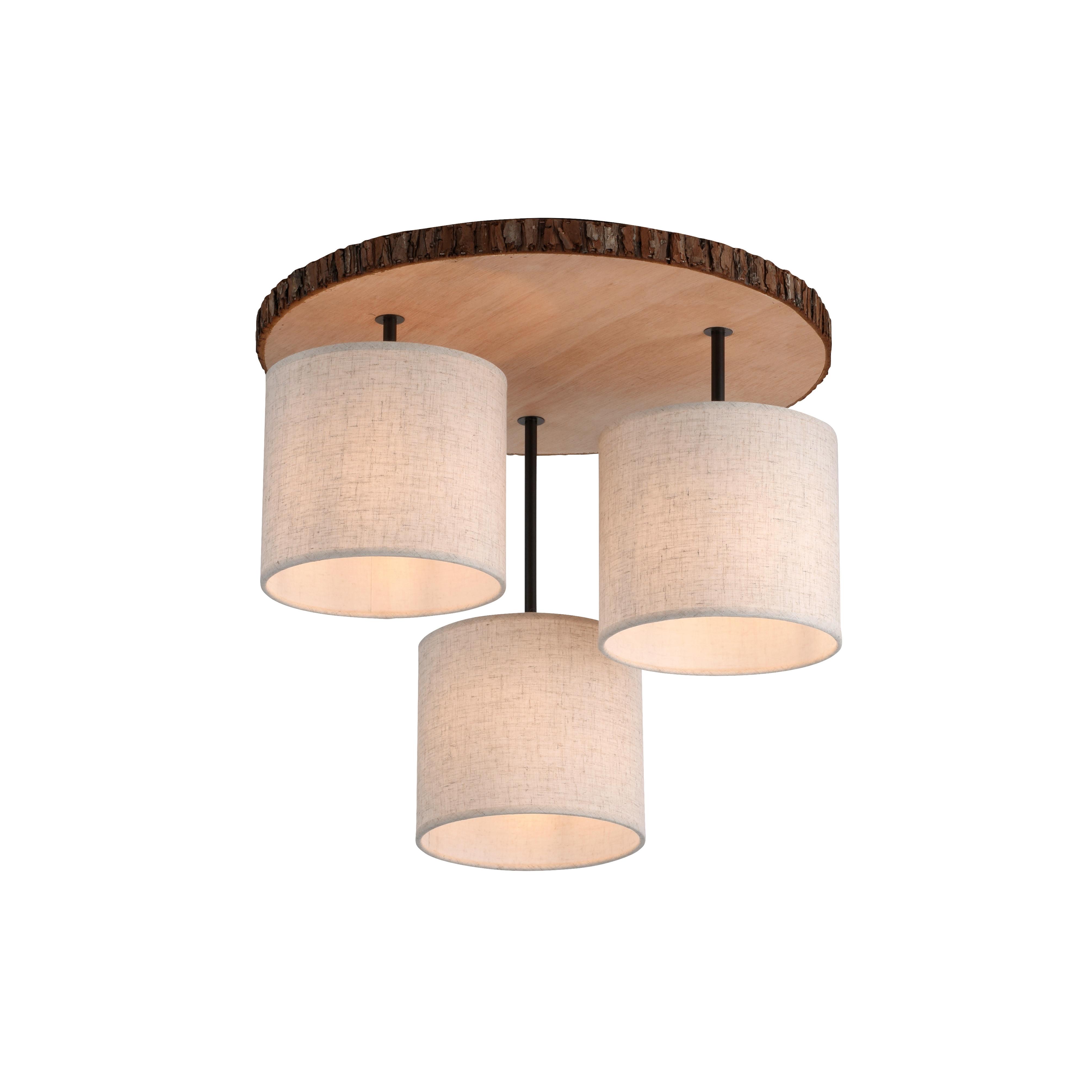 Deckenleuchte Bark Braun/Naturfarben max.120 Watt - Beige/Braun, KONVENTIONELL, Kunststoff/Textil (26-120/50/45cm)