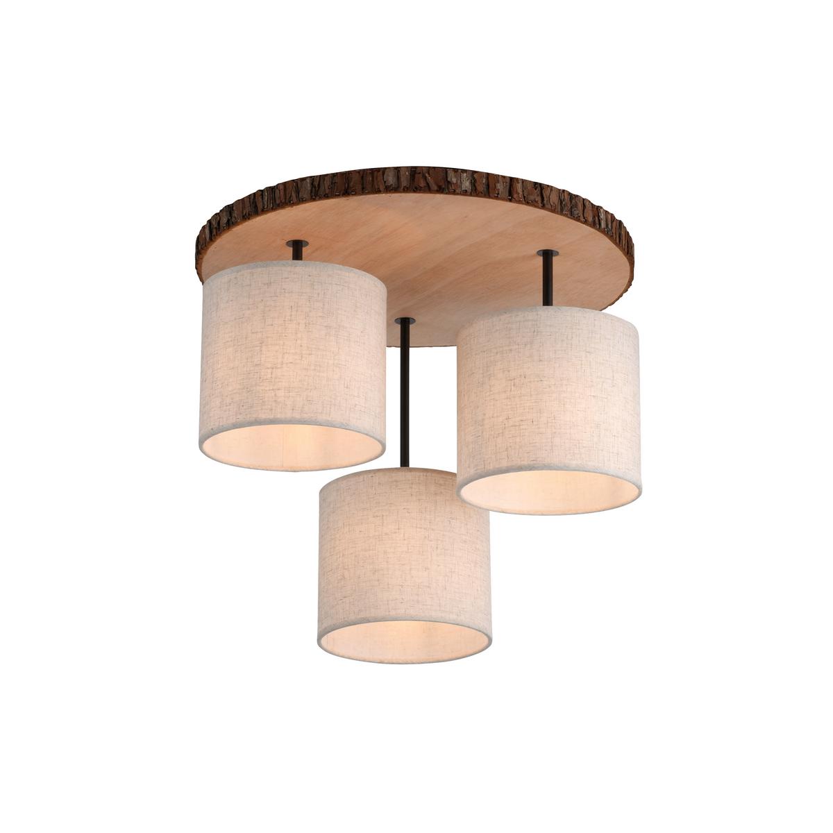 Deckenleuchte Bark Braun/Naturfarben max.120 Watt - Beige/Braun, KONVENTIONELL, Kunststoff/Textil (26-120/50/45cm)