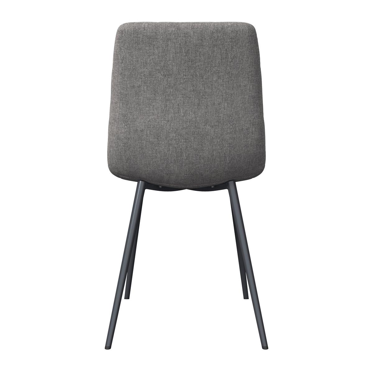 Stuhl Ria Grau Mikrofaser Gepolstert - Schwarz/Grau, MODERN, Textil/Metall (44/87/54cm) - Bessagi Home