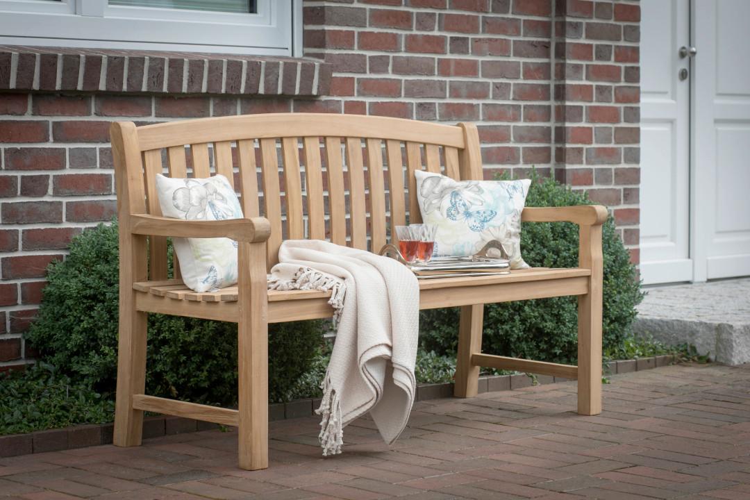 Gartenbank Woodie ca. 150x94x57 cm Teak massiv - Teakfarben, Basics, Holz (150/94/57cm) - Gardenson