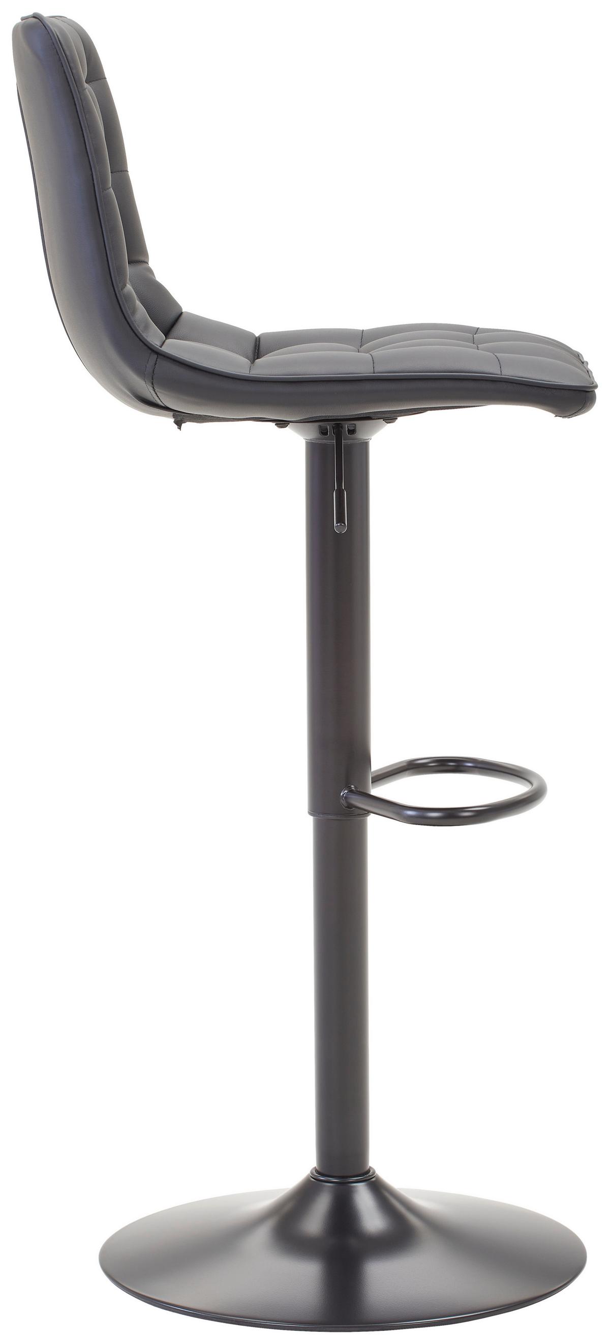 STOŁEK BAROWY ELIAS - czarny, Modern, metal/tkanina (42/109,5/52cm) - Livetastic