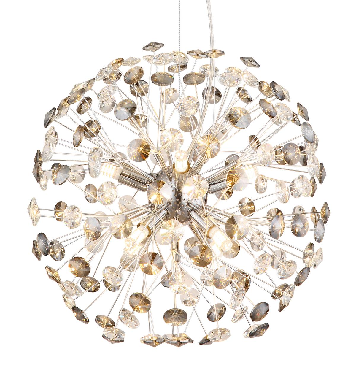 KRISTALL-HÄNGELEUCHTE 64135H1C  KATRINA - Klar/Chromfarben, Lifestyle, Glas/Kunststoff (40/150cm) - Globo