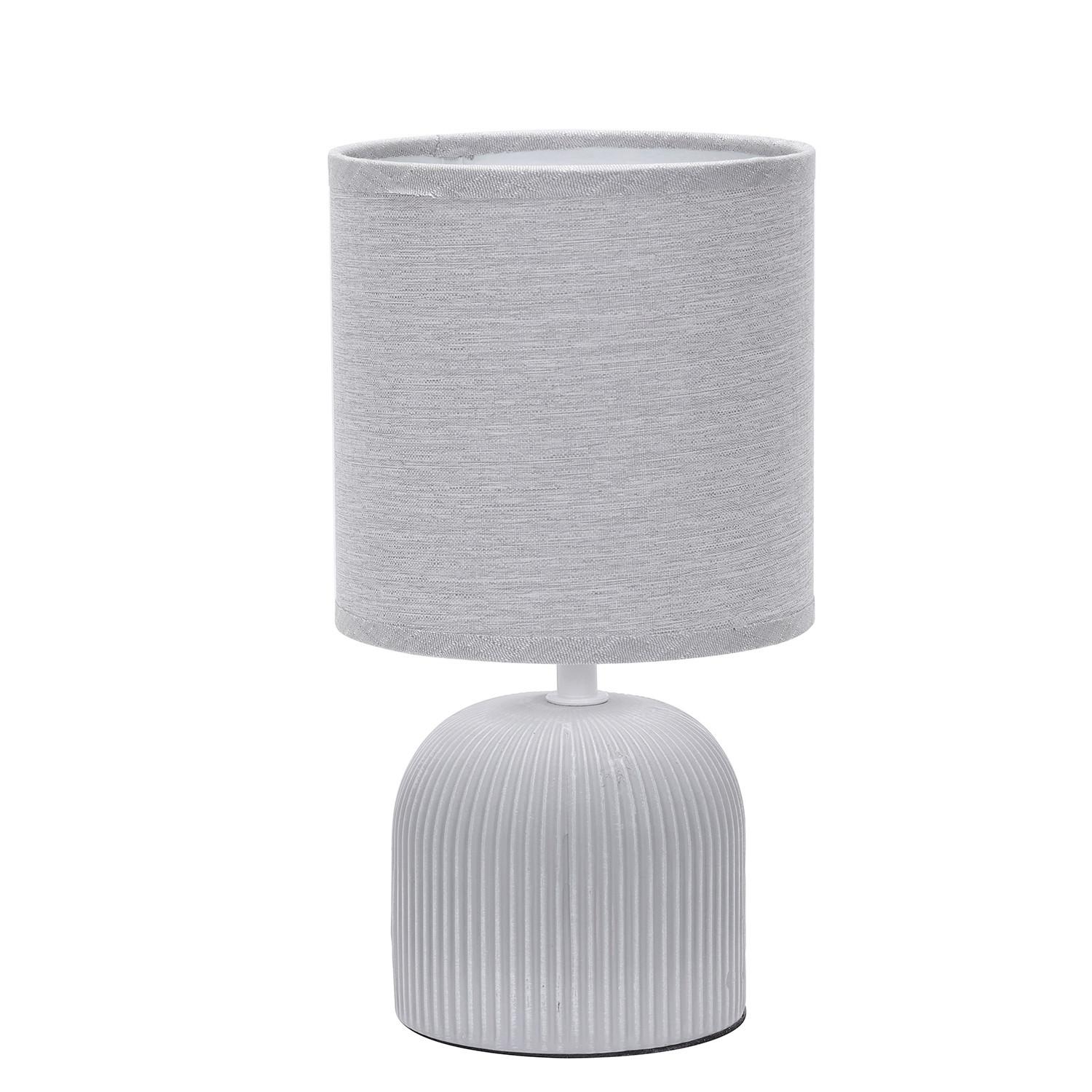 Asztali Lámpa 064/lpg - szürke, Design, textil/kerámia (15/28cm)