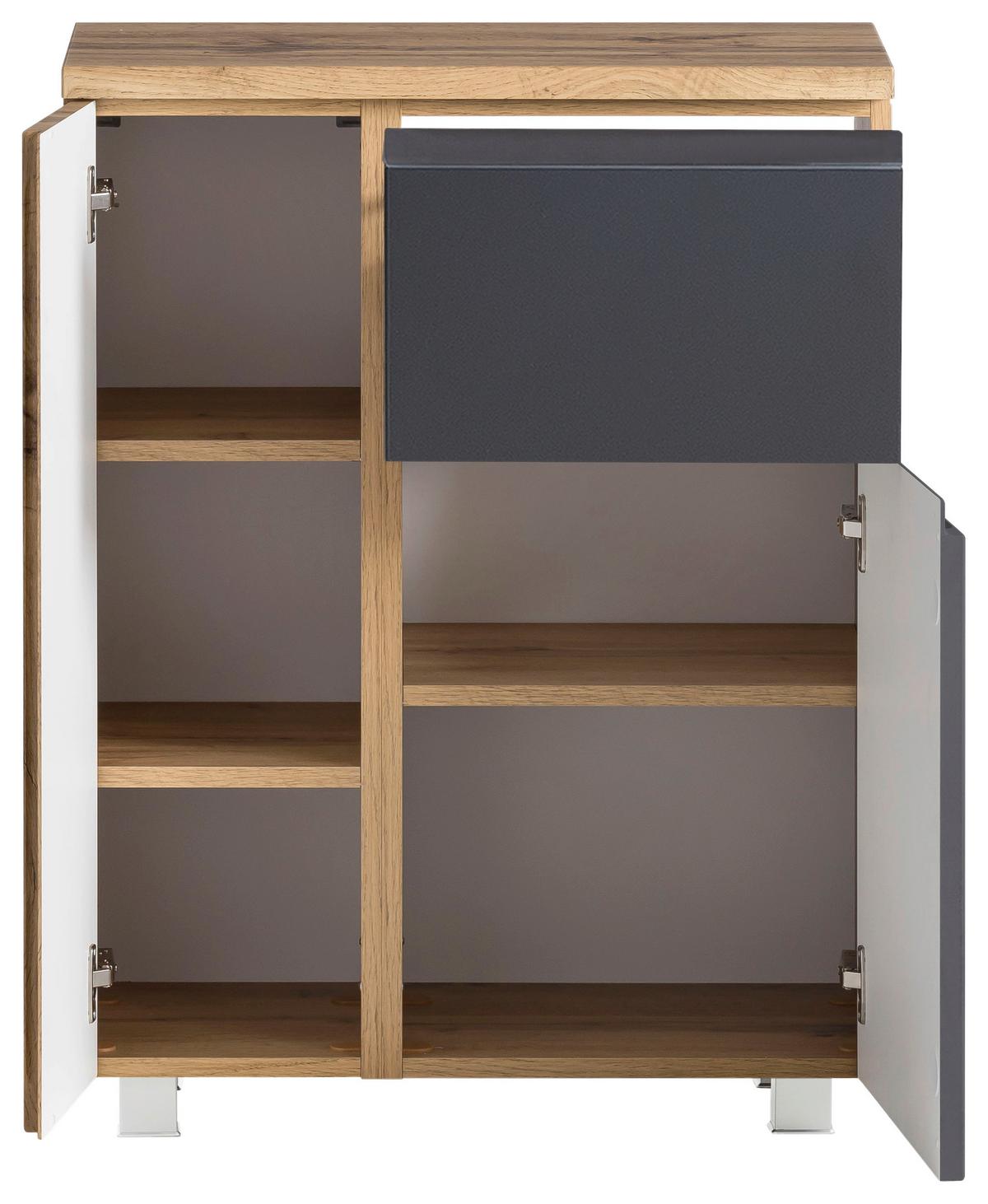 Unterschrank Varese ca. 65x79 cm Grau/Eiche - Eiche Wotan/Grau, MODERN, Holzwerkstoff (65/79/35cm) - Held