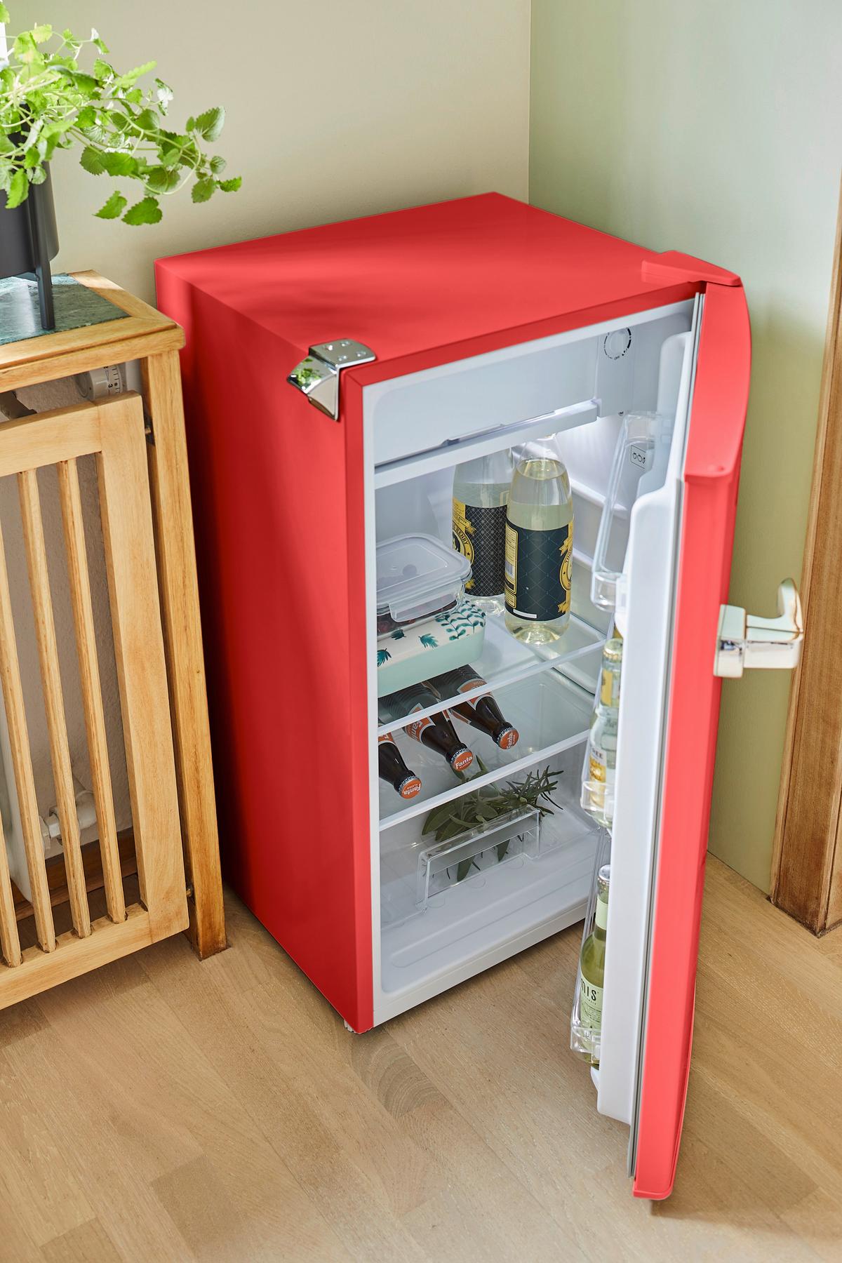 Kühlschrank Respekta Ricco KG83R-52 Rot - Rot, Basics, Glas/Kunststoff (47,4/83,1/44,7cm) - Respekta