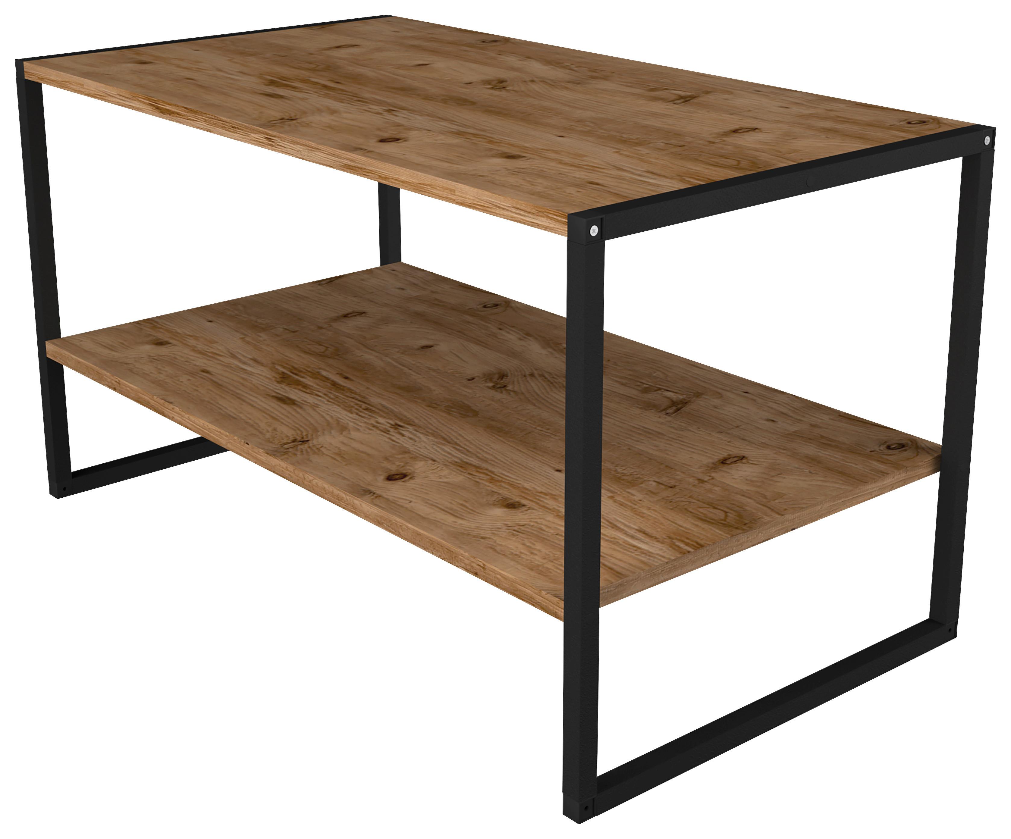 COUCHTISCH INSASI L - Honigeiche/Schwarz, Design, Holzwerkstoff/Metall (90/50/50cm) - MID.YOU