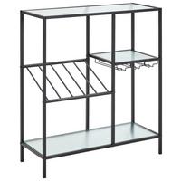 REGAŁ NA WINO DOMINIK - czarny, Design, metal/szkło (80/90/32cm) - MID.YOU