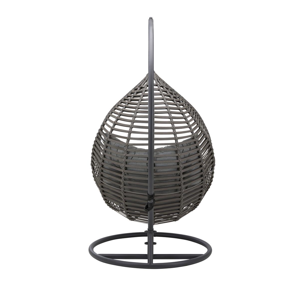 Fotoliu suspendat Nancy - gri închis/negru, Modern, plastic/metal (105/196/120cm) - Bessagi Garden