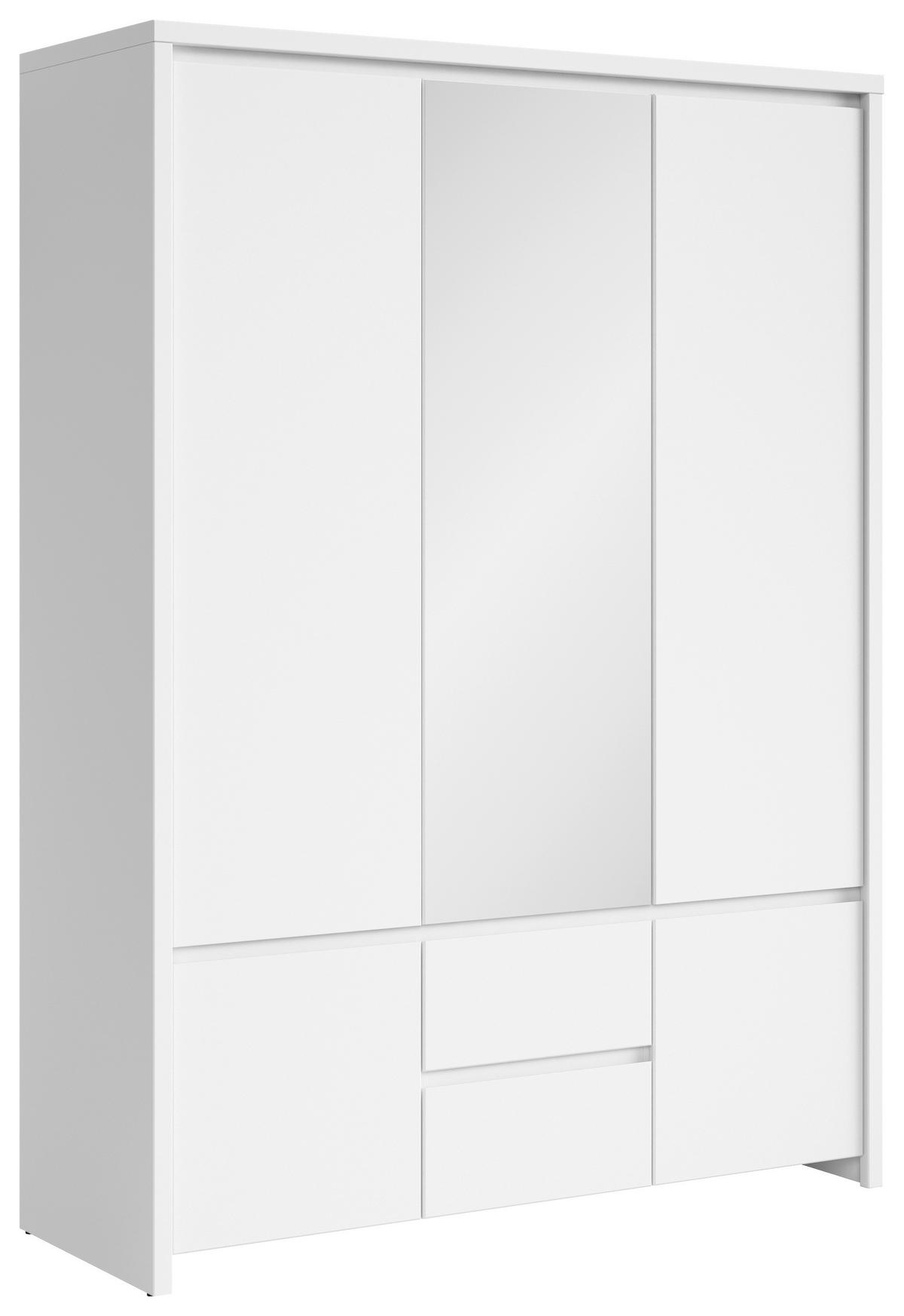 Ormar S Klasičnim Vratima Kaspian - bijela, Moderno, staklo/drvni materijal (153,5/211/55,5cm) - Modern Living