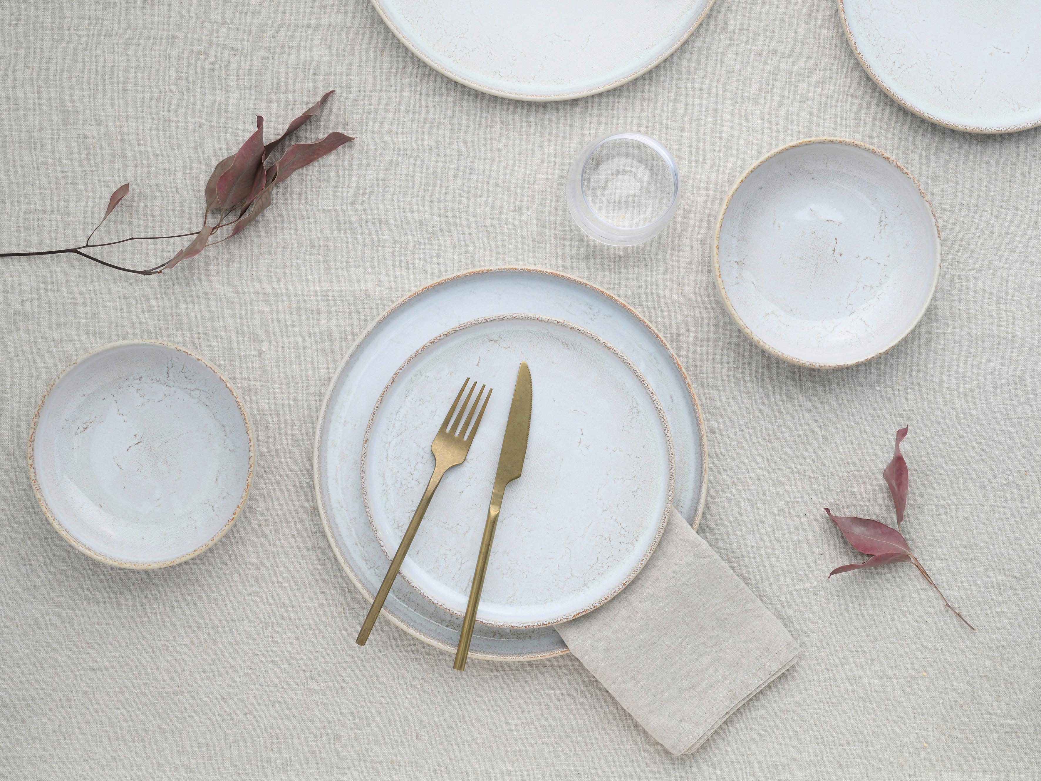 Jedilni Servis Vintage Offwhite, 12-Delni - sivobela, Basics, keramika - Creatable