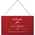 Dekoschild Reimi in Rot/Weiß - Rot/Weiß, Holzwerkstoff/Metall (23,2/13,5/0,5cm) - Mömax modern living