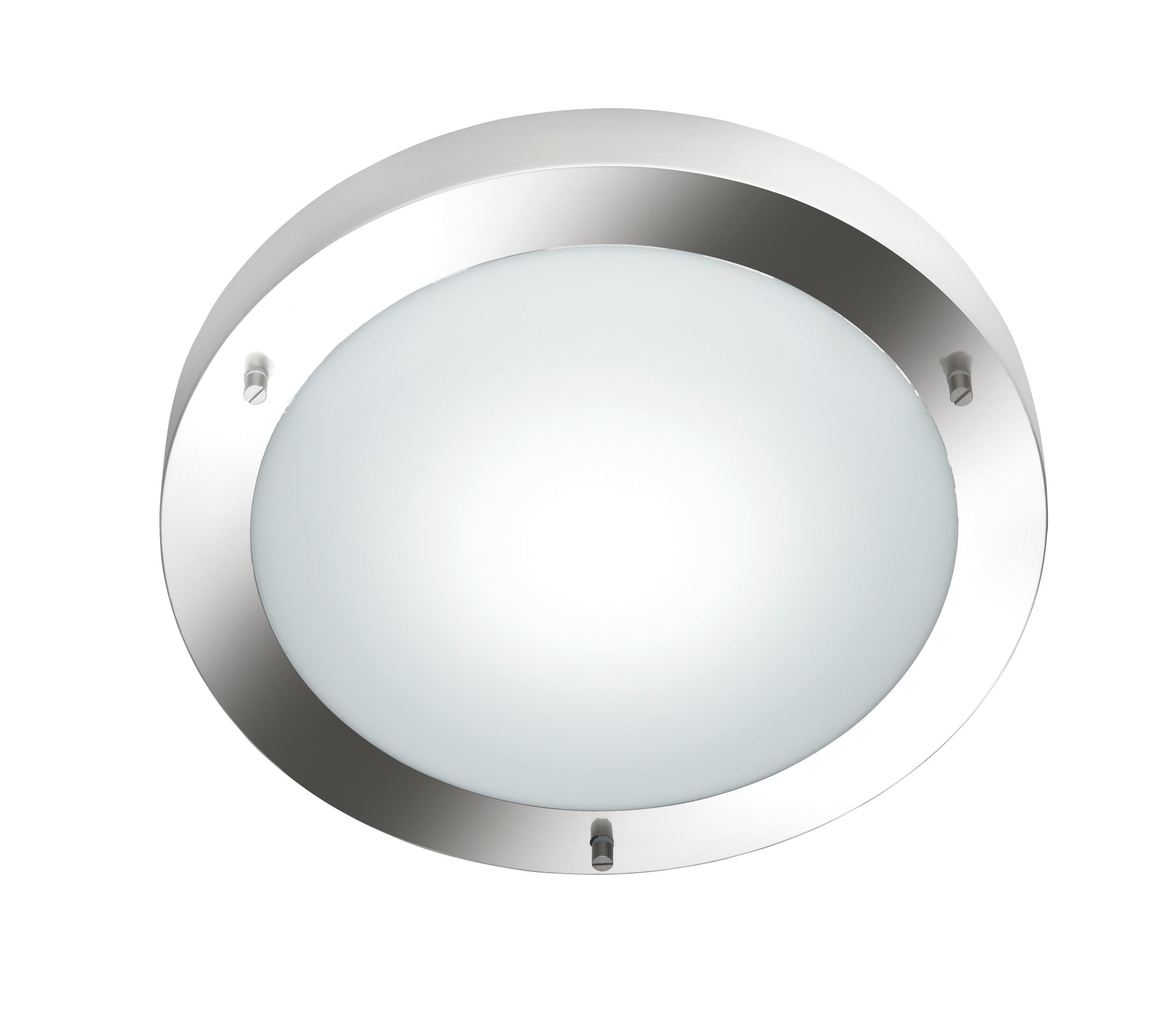 Badezimmer-Deckenleuchte Condus in Weiß/Nickel max. 60W - Weiß/Nickelfarben, Basics, Glas/Metall (31,5/31,5/8cm) - Trio Leuchten
