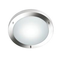 Badezimmer-Deckenleuchte Condus in Weiß/Nickel max. 60W - Weiß/Nickelfarben, Basics, Glas/Metall (31,5/31,5/8cm) - Trio Leuchten