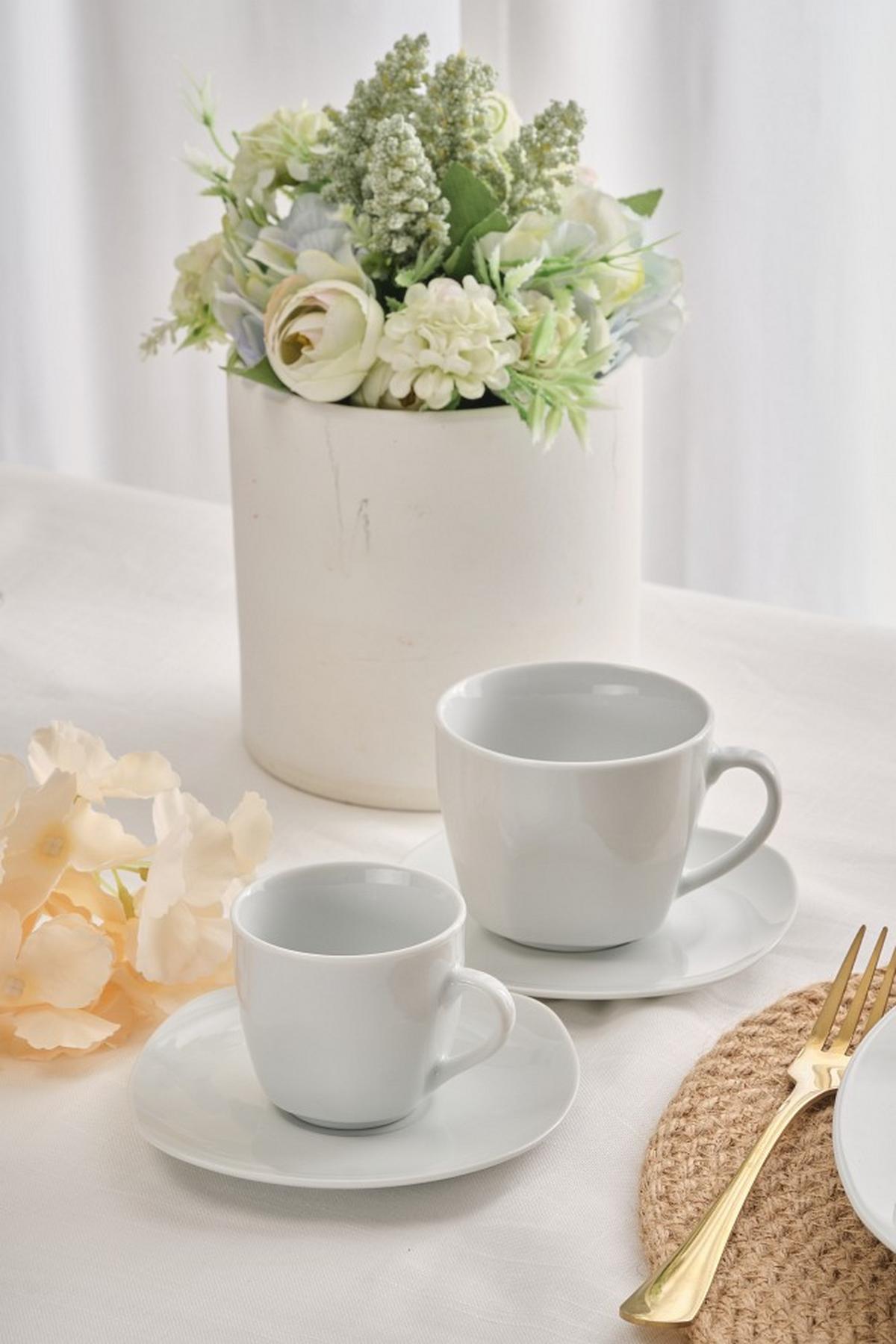 SERWIS OBIADOWO-ŚNIADANIOWY ASCONA - biały, Basics, ceramika - Novel