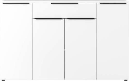 Sideboard Ribera in Weiß - Schwarz/Weiß, MODERN, Holzwerkstoff/Kunststoff (160/101/40cm) - Premium Living
