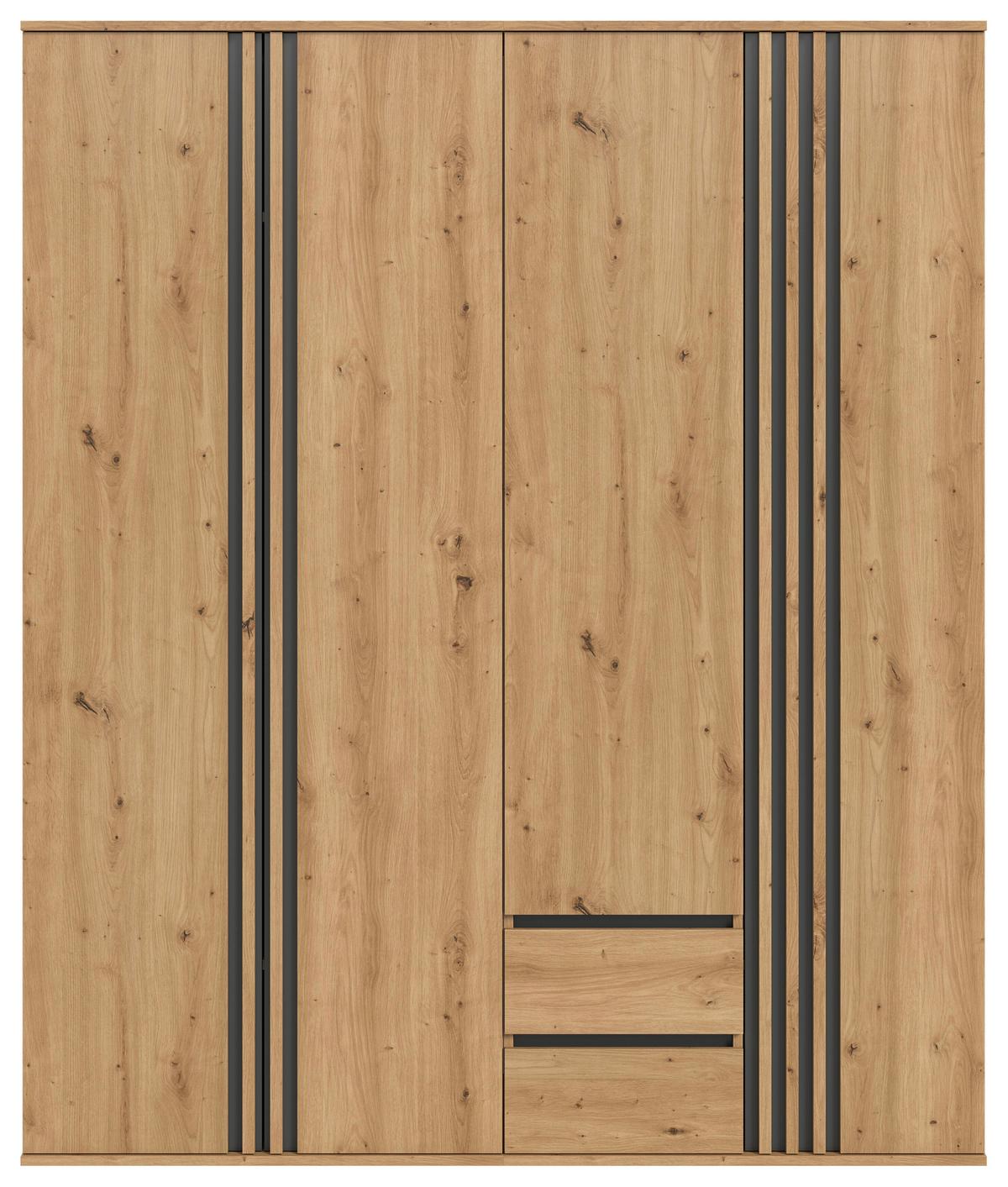Drehtürenschrank TOFTA Eiche Artisan, Anthrazit - Anthrazit/Eiche Artisan, ROMANTIK / LANDHAUS, Holzwerkstoff (160/190/56cm) - Livetastic