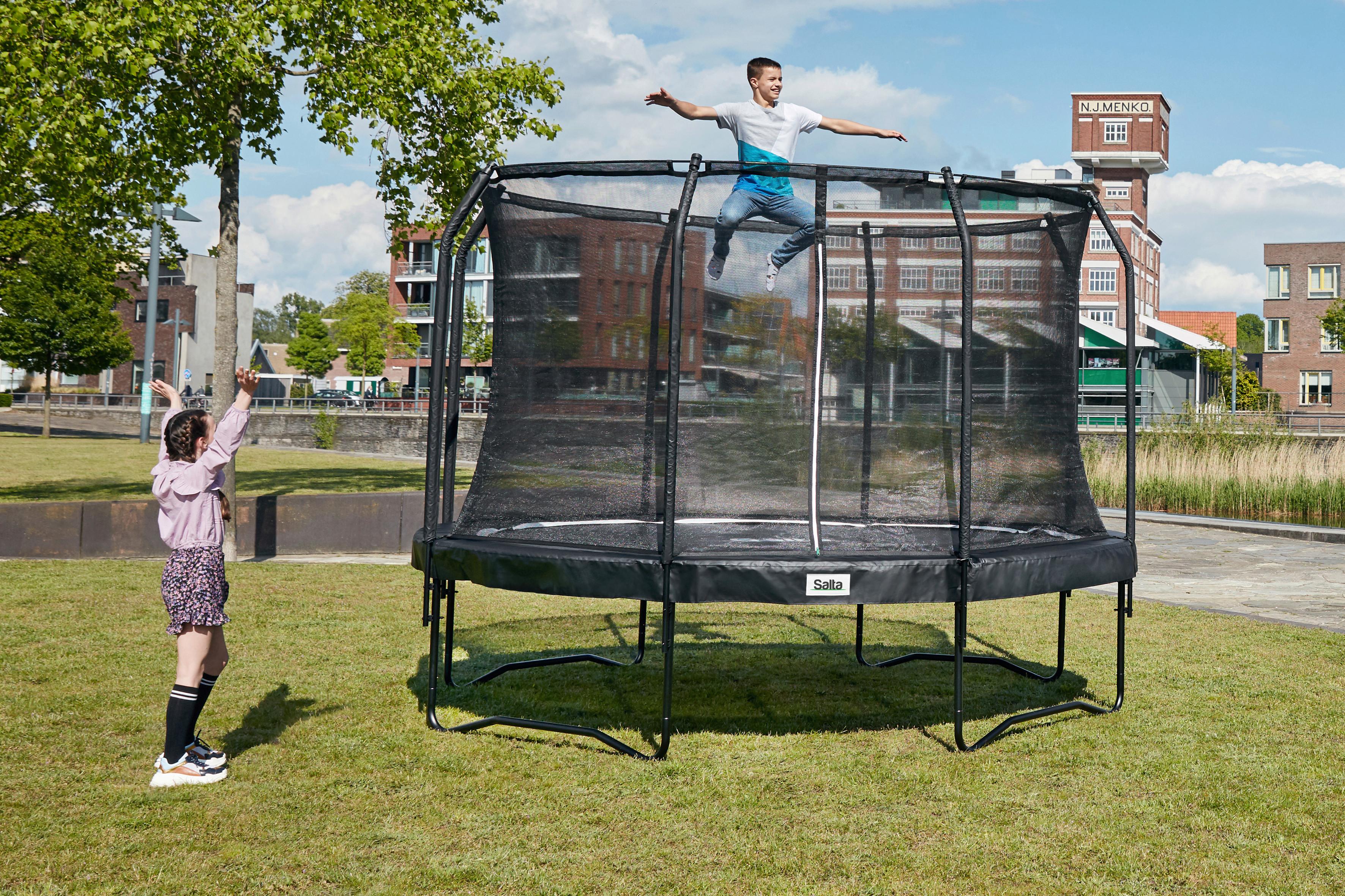 TRAMPOLIN SALTA PREMIUM BLACK EDITION - Schwarz, KONVENTIONELL, Kunststoff/Metall (251/256cm) - Salta