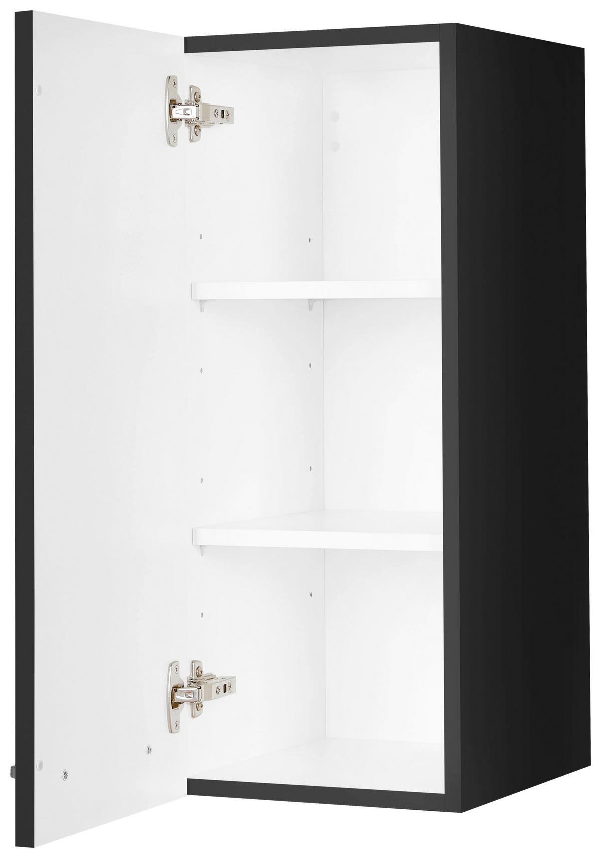Küchenoberschrank Touch Schwarz - Edelstahlfarben/Schwarz, MODERN, Holzwerkstoff/Metall (30/72/35cm) - Nobilia
