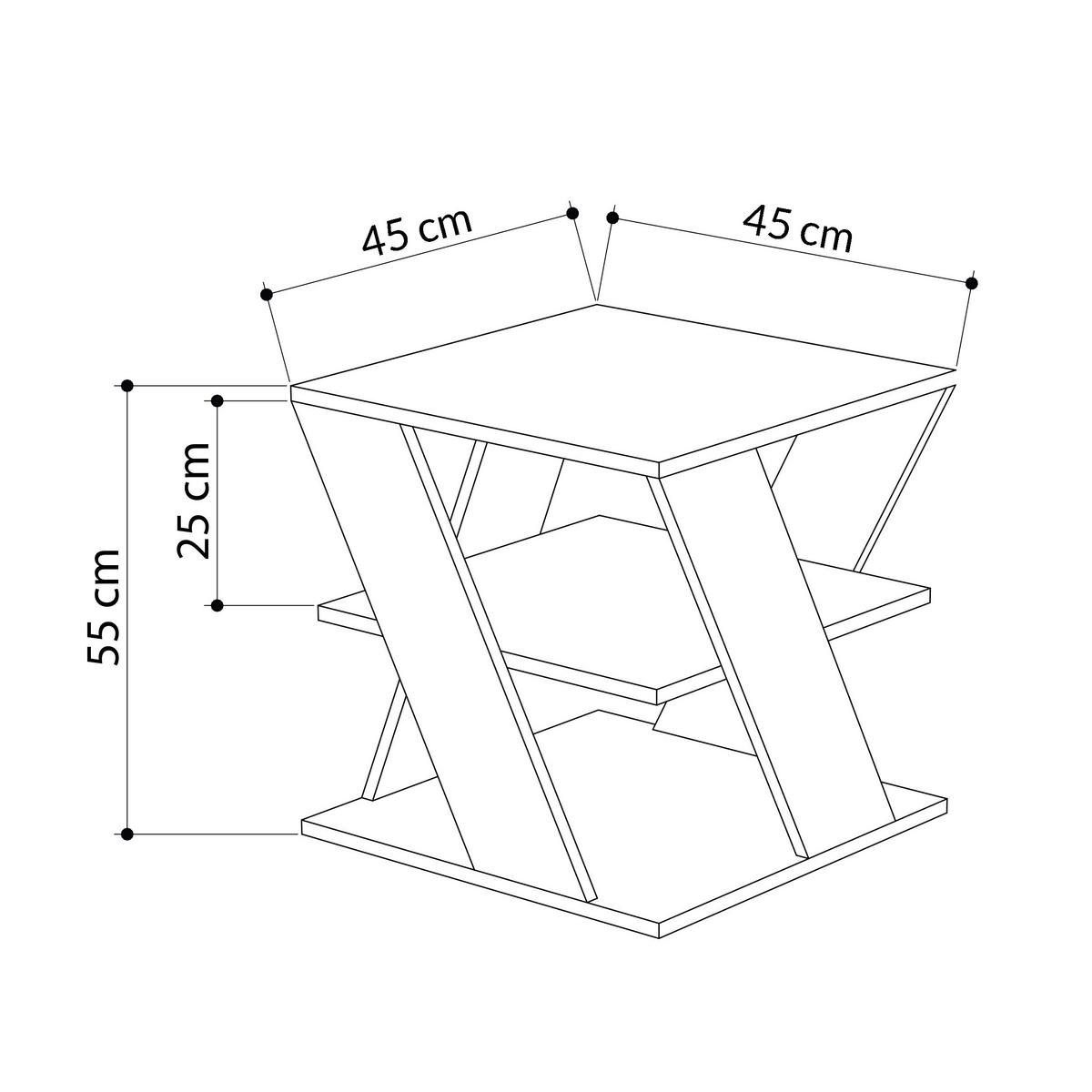 Couchtisch Cyclo ca. 55x55x55 cm Anthrazit - Anthrazit, Design, Holzwerkstoff (55/55/55cm) - Livetastic