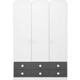 Kleiderschrank Grau/Weiß - KONVENTIONELL, Holzwerkstoff (136/202/54cm) - MODERN LIVING