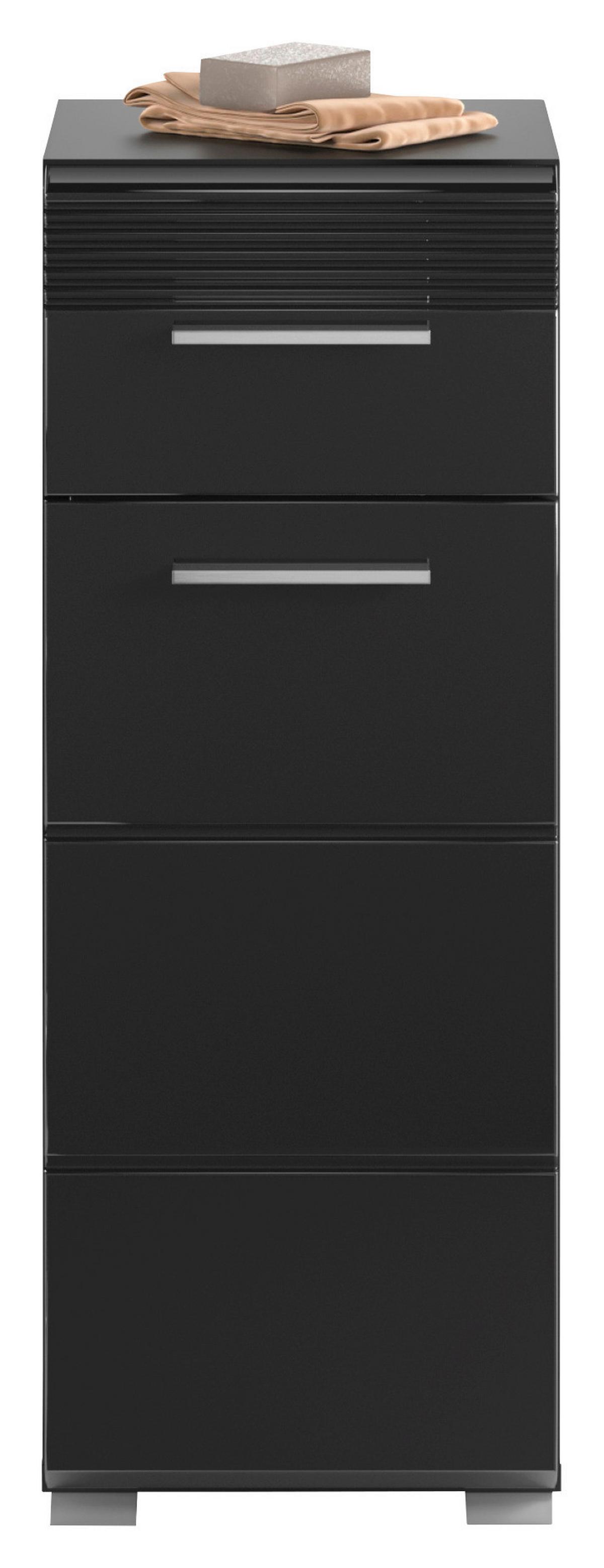 Unterschrank Linus ca. 60x70 cm Schwarz - Schwarz Hochglanz/Schwarz, MODERN, Holzwerkstoff/Kunststoff (60/70/30cm) - MID.YOU
