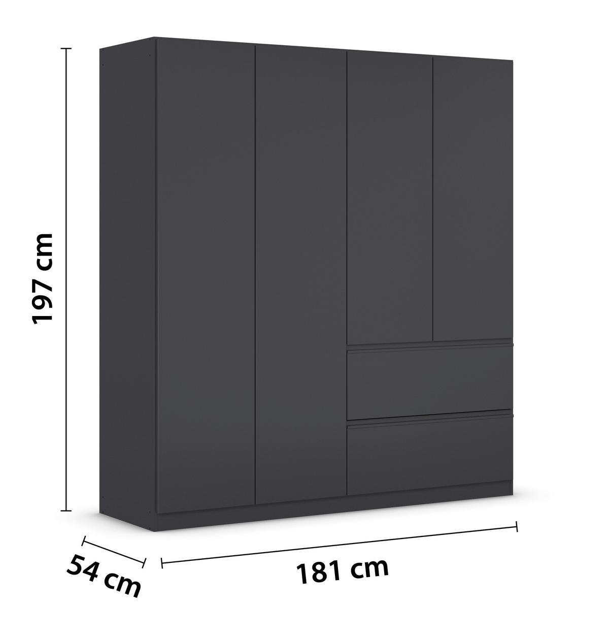 Omara S Klasičnimi Vrati Costa, Siva - siva, Moderno, leseni material (181/197/54cm) - Rauch Möbel