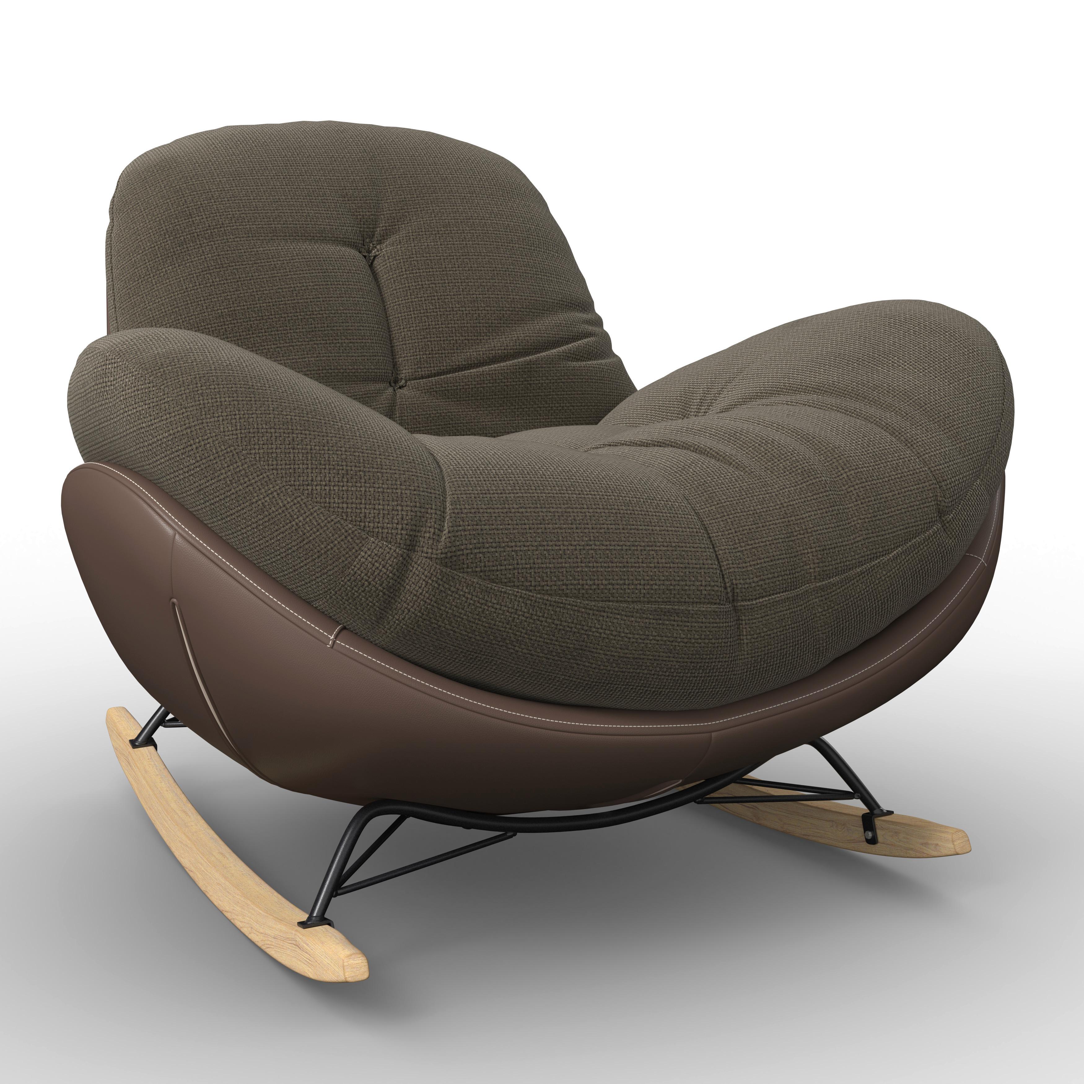 GUNGFÅTÖLJ ELEA - brun/svart, Modern, metall/trä (103/79/109cm) - Bessagi Home