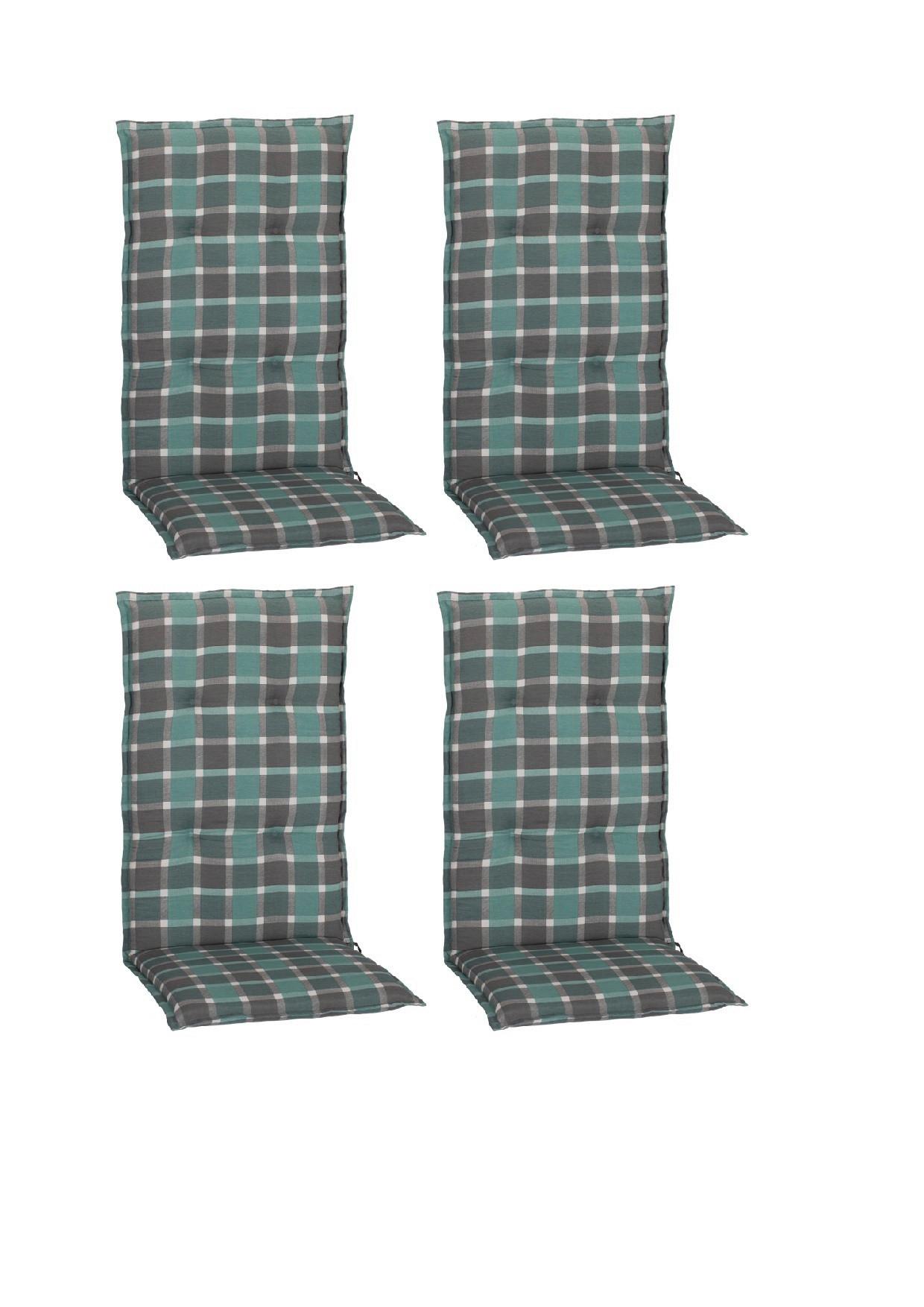Sedežna Blazina Büsum, 4-Delni Set, Siva - turkizna/siva, Basics, tekstil (118/50/6cm)