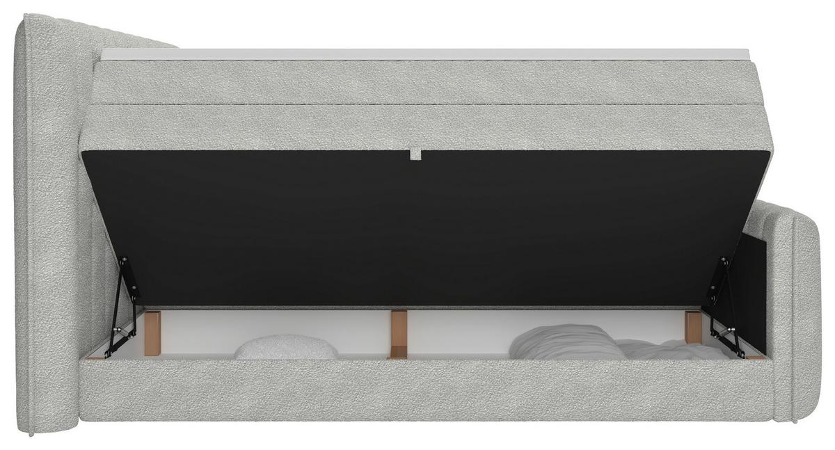 PAT BOXSPRING LINA - gri deschis, Konventionell, plastic/lemn (200/200cm) - Premium Living