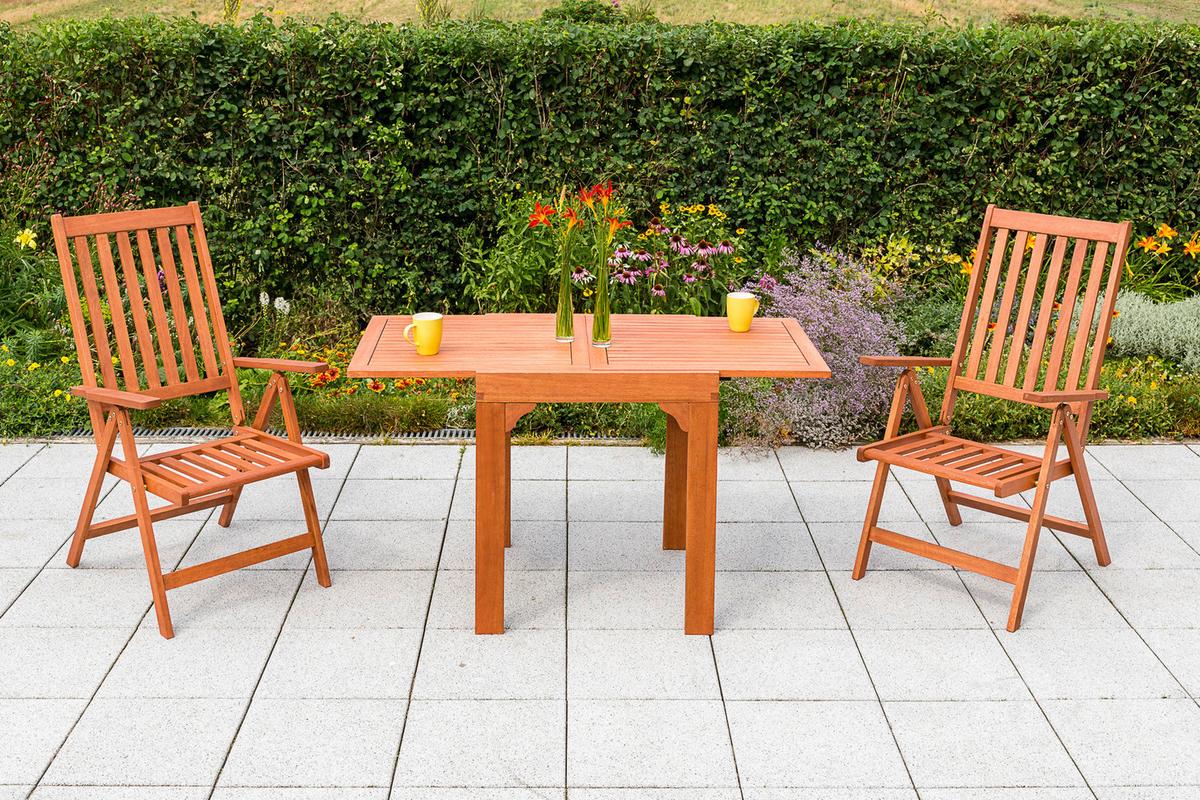 Set Za Balkon Vitoria, Masivno - naravne barve, Moderno, les - Gardenson