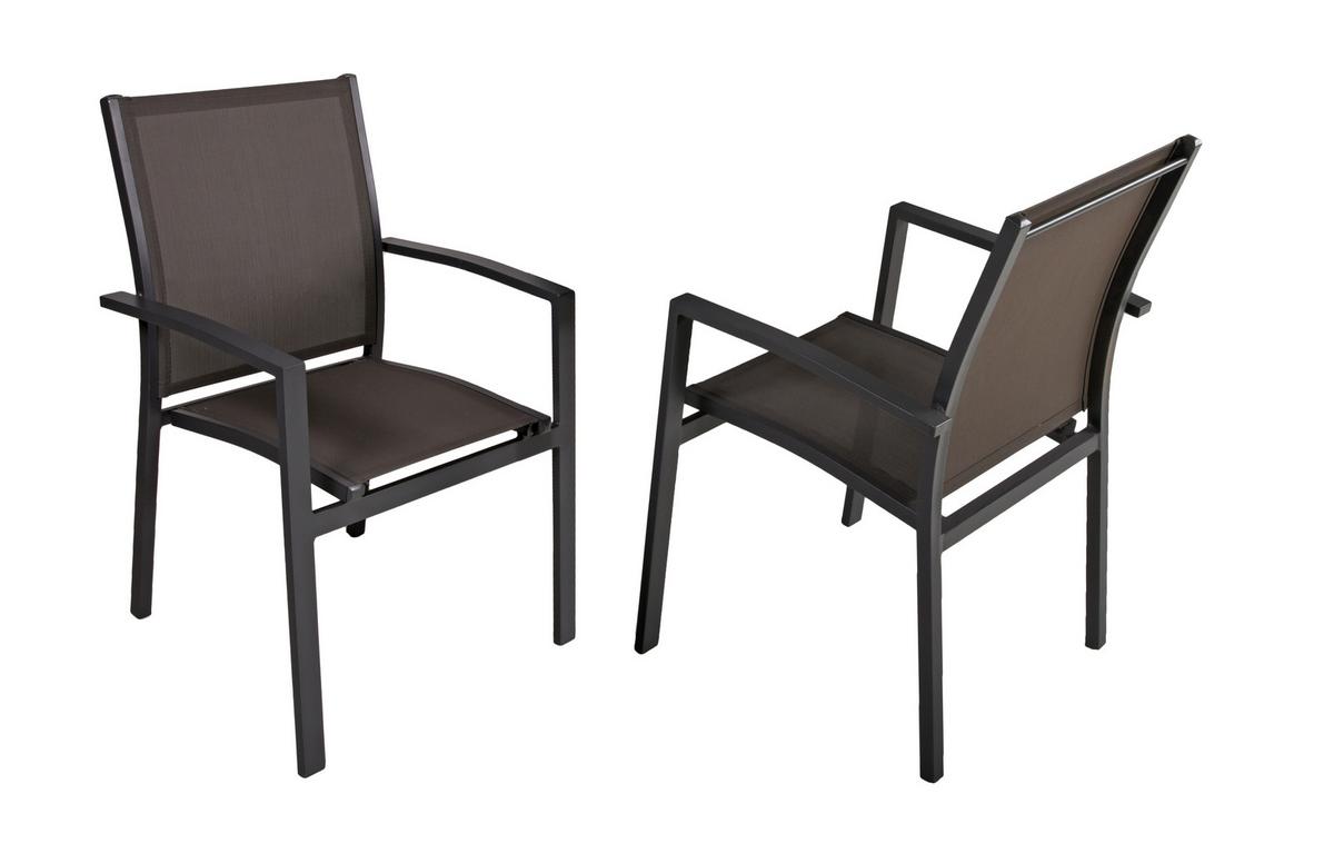 Gartenset Elena 3-tlg. Dunkelgrau/Schwarz - Dunkelgrau/Schwarz, Basics, Kunststoff/Metall (56,5/89/61cm) - Gardenson