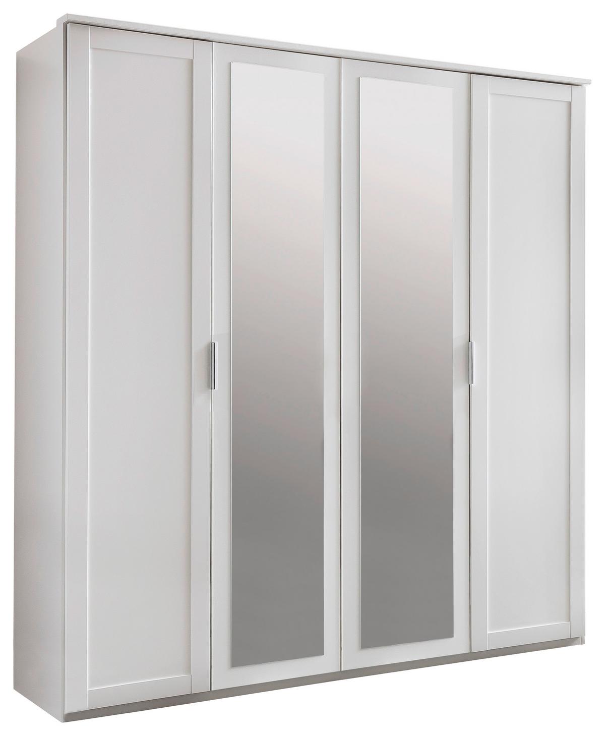 Ormar S Klasičnim Vratima Nadja - bijela/srebrne boje, Konvencionalno, staklo/drvni materijal (180/210/58cm) - Modern Living