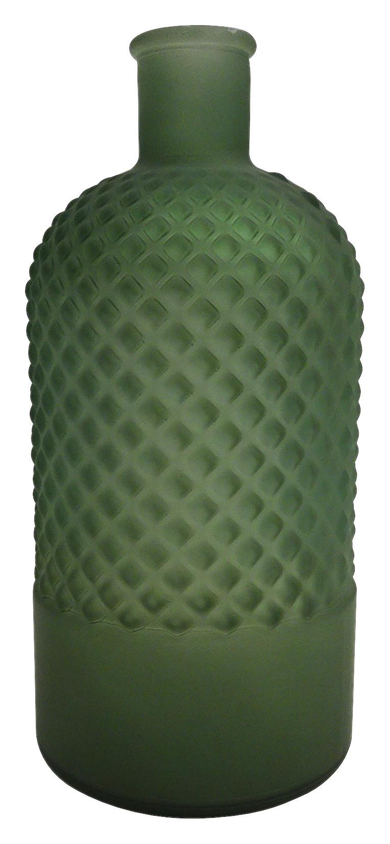 Vase Etnico Dunkelgrün - Dunkelgrün, MODERN, Glas (13,5/28cm) - Mömax