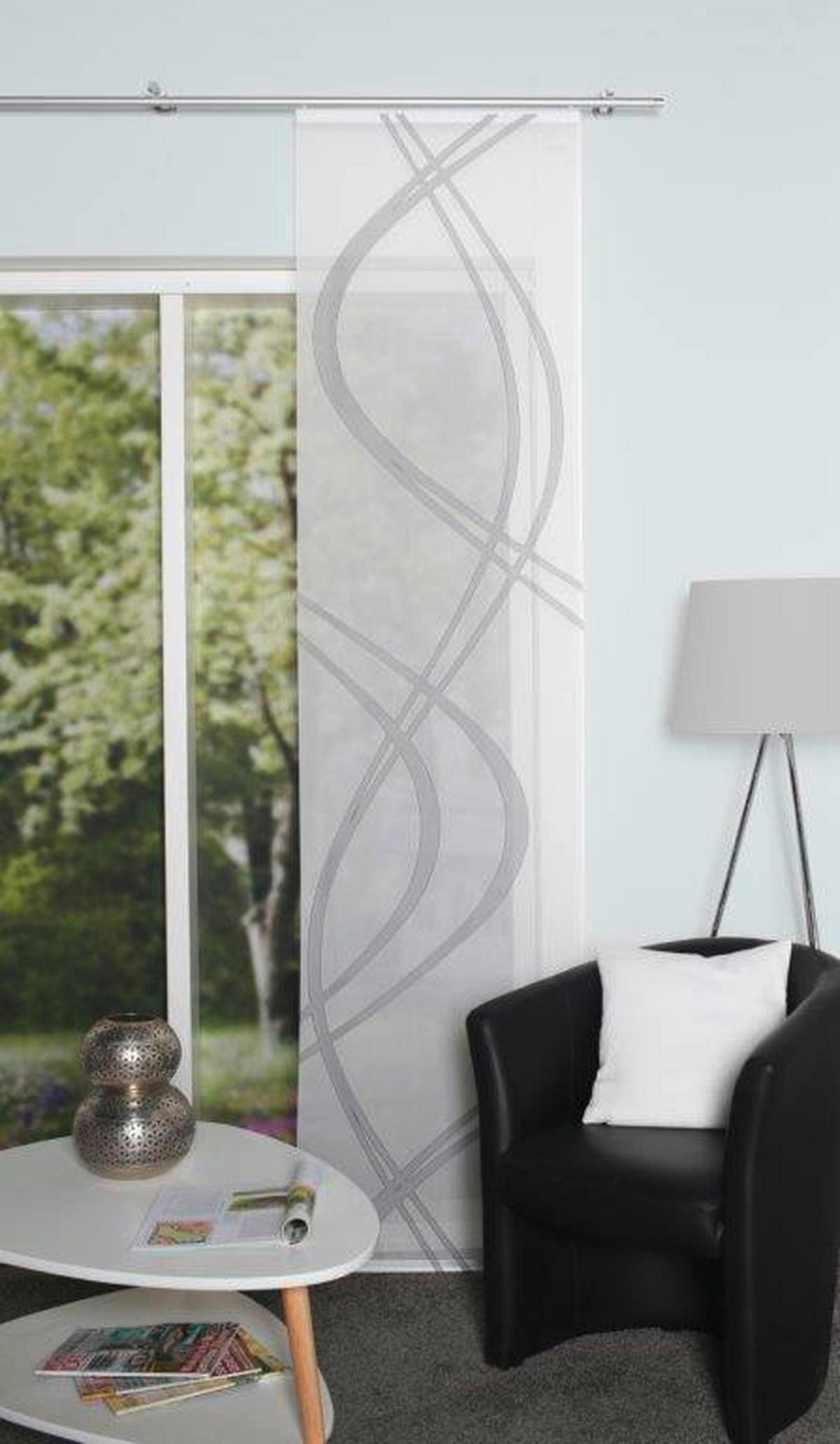 ZASŁONA PANELOWA TIBERIO - szary, Design, tkanina (60/245cm)