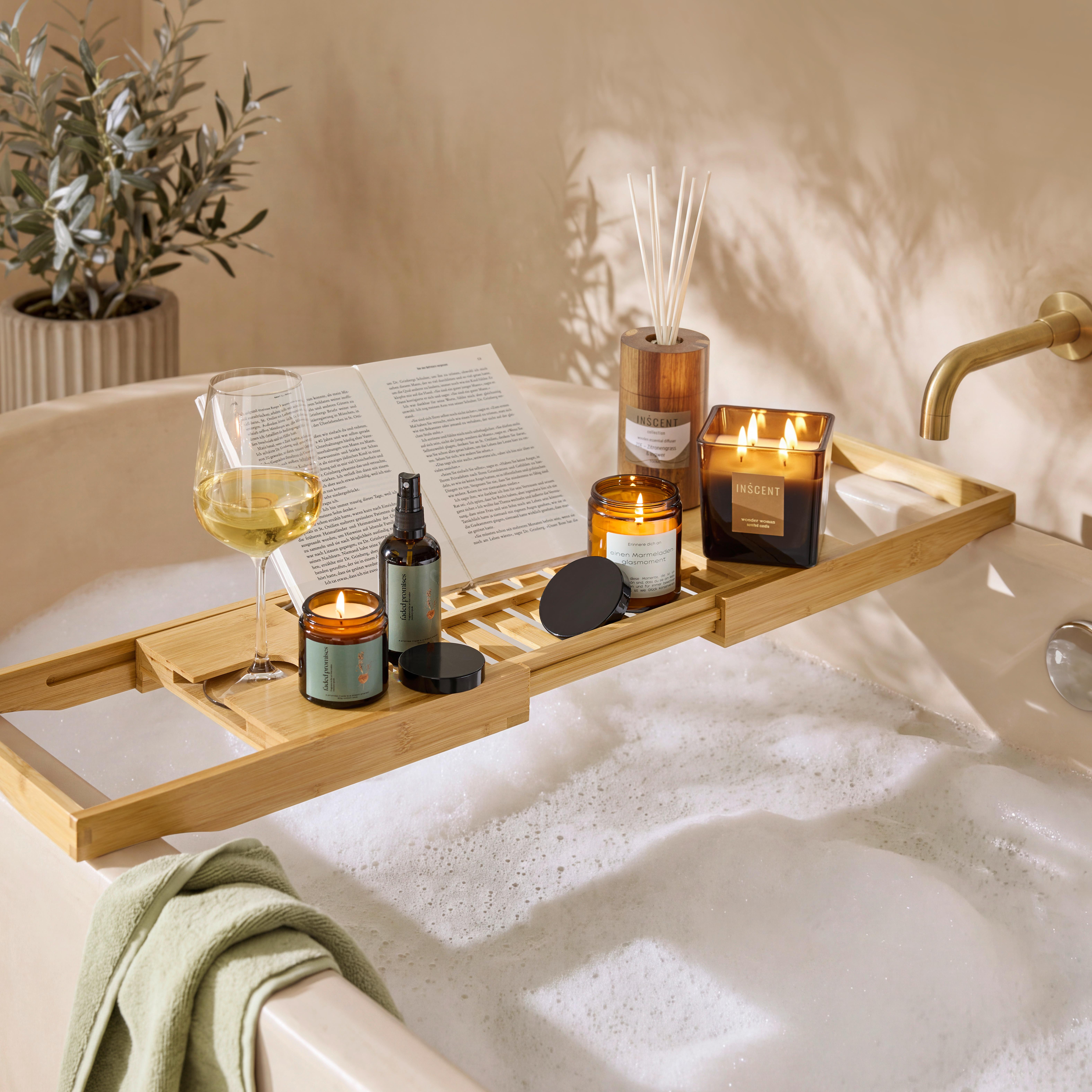 BADEWANNENABLAGE BETTY - Naturfarben, KONVENTIONELL, Naturmaterialien/Metall (70-110/22/4cm) - Mömax
