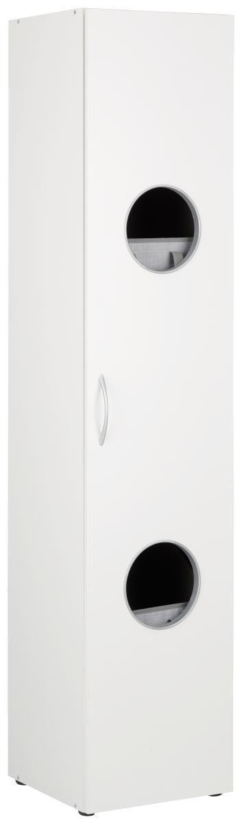 Schrank in Weiss - Weiss/Alufarben, Konventionell, Holzwerkstoff/Kunststoff (40/185cm) - Mömax